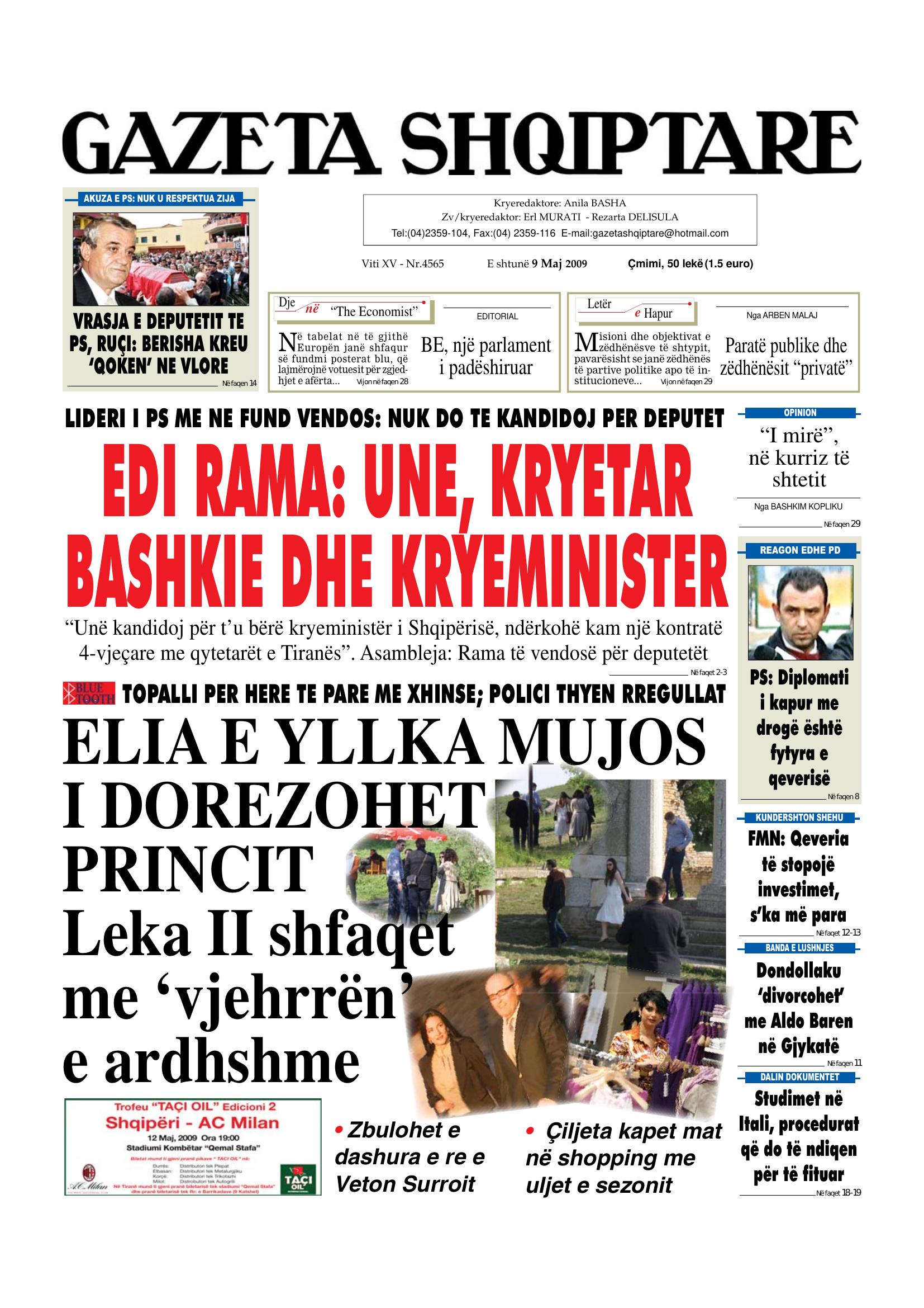 Gazeta Shqiptare 2009-05-09