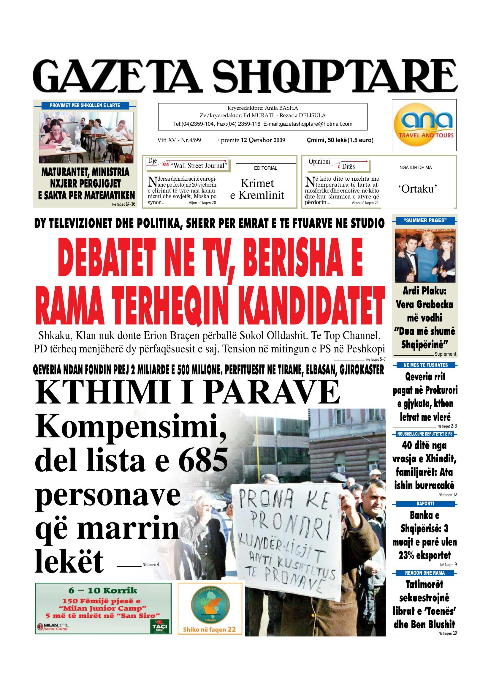 Gazeta Shqiptare 2009-06-12