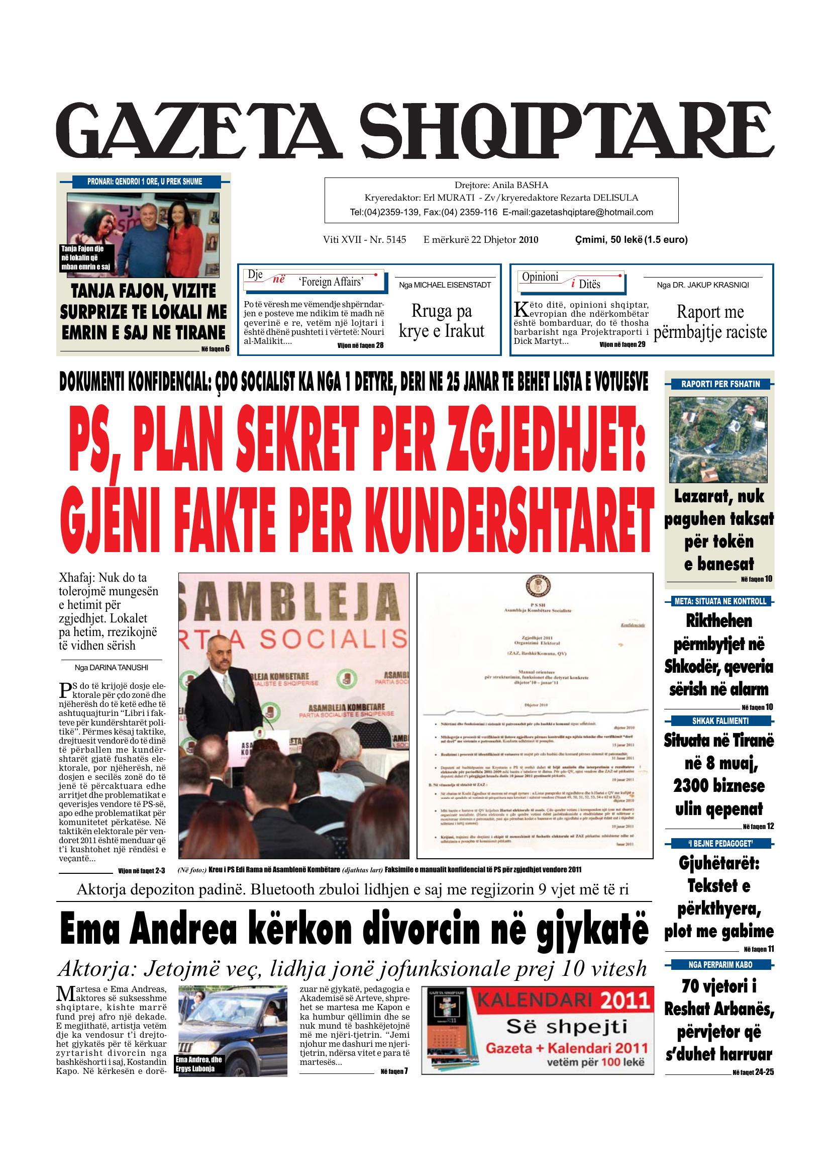 Gazeta Shqiptare 2010-12-22