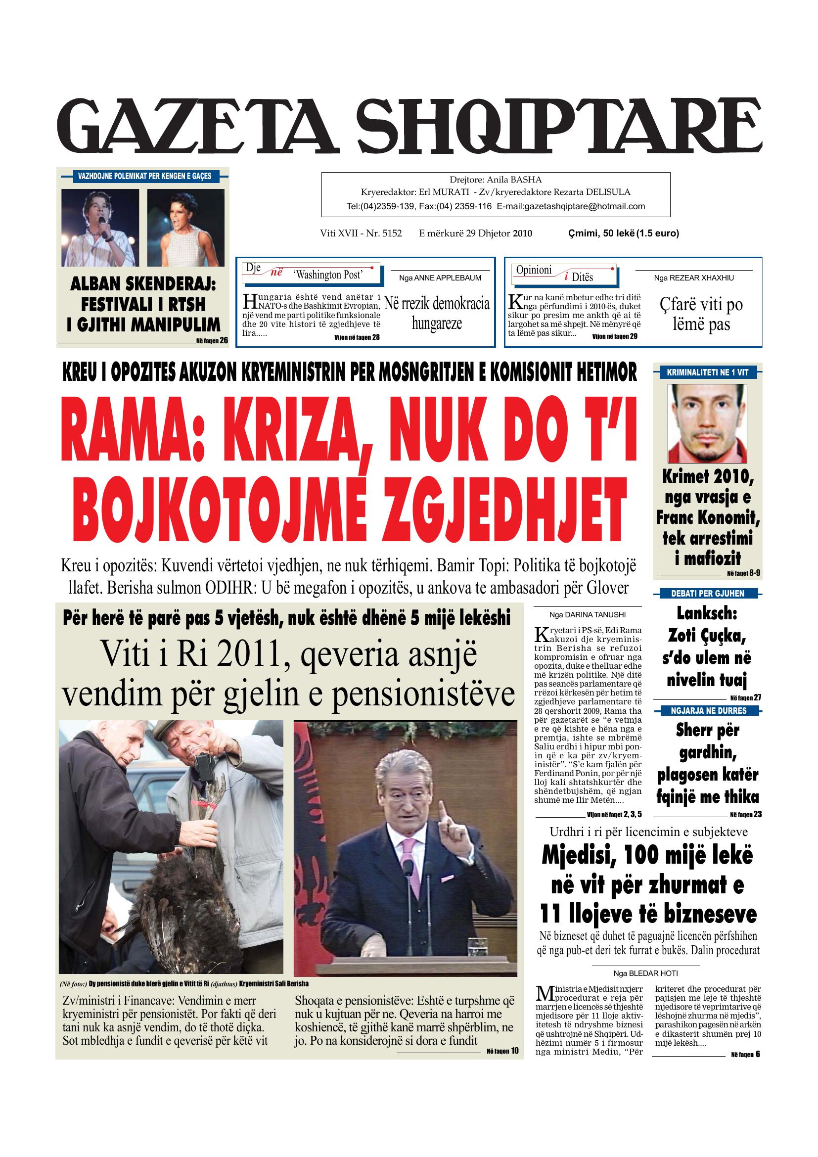 Gazeta Shqiptare 2010-12-29