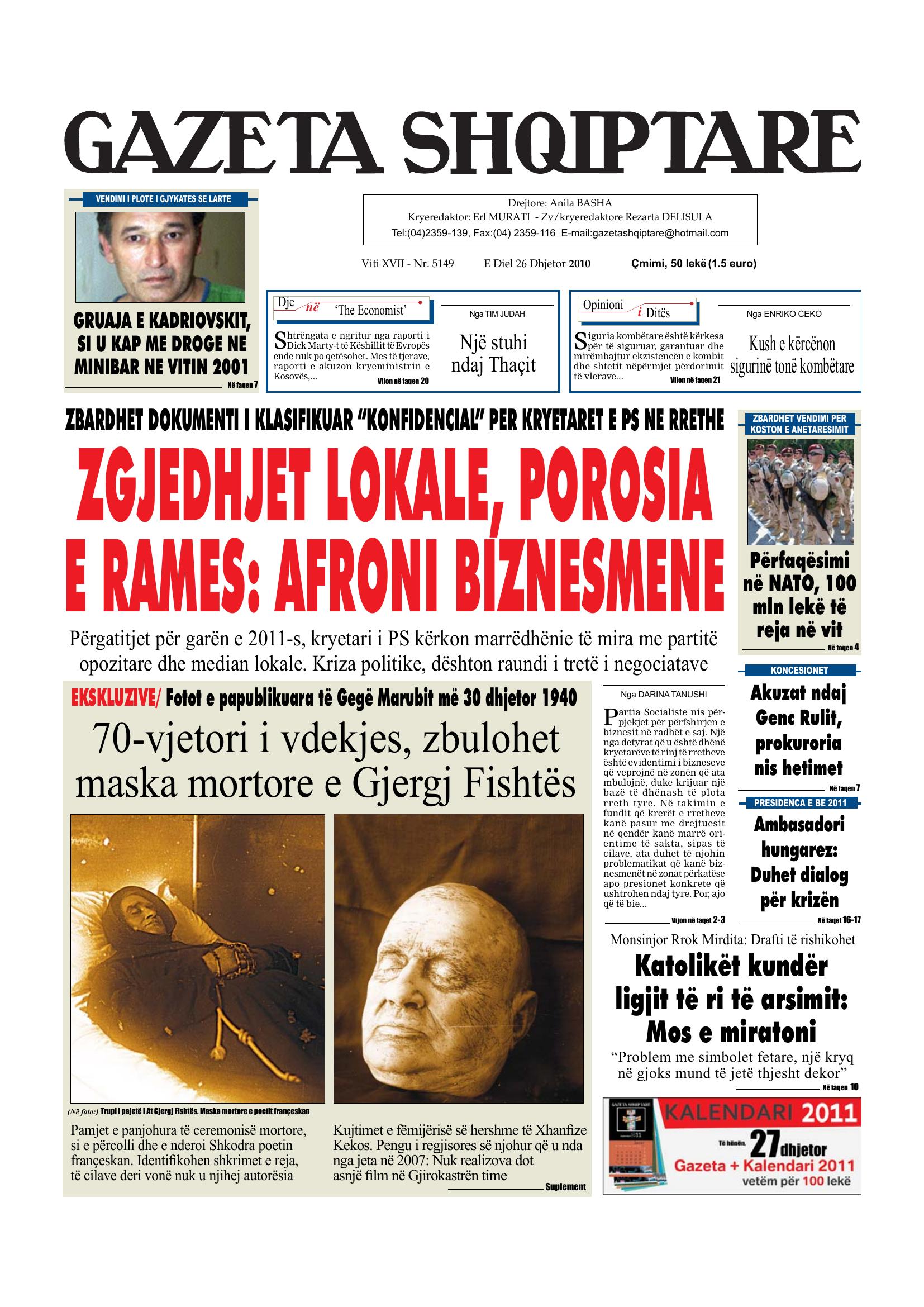 Gazeta Shqiptare 2010-12-26