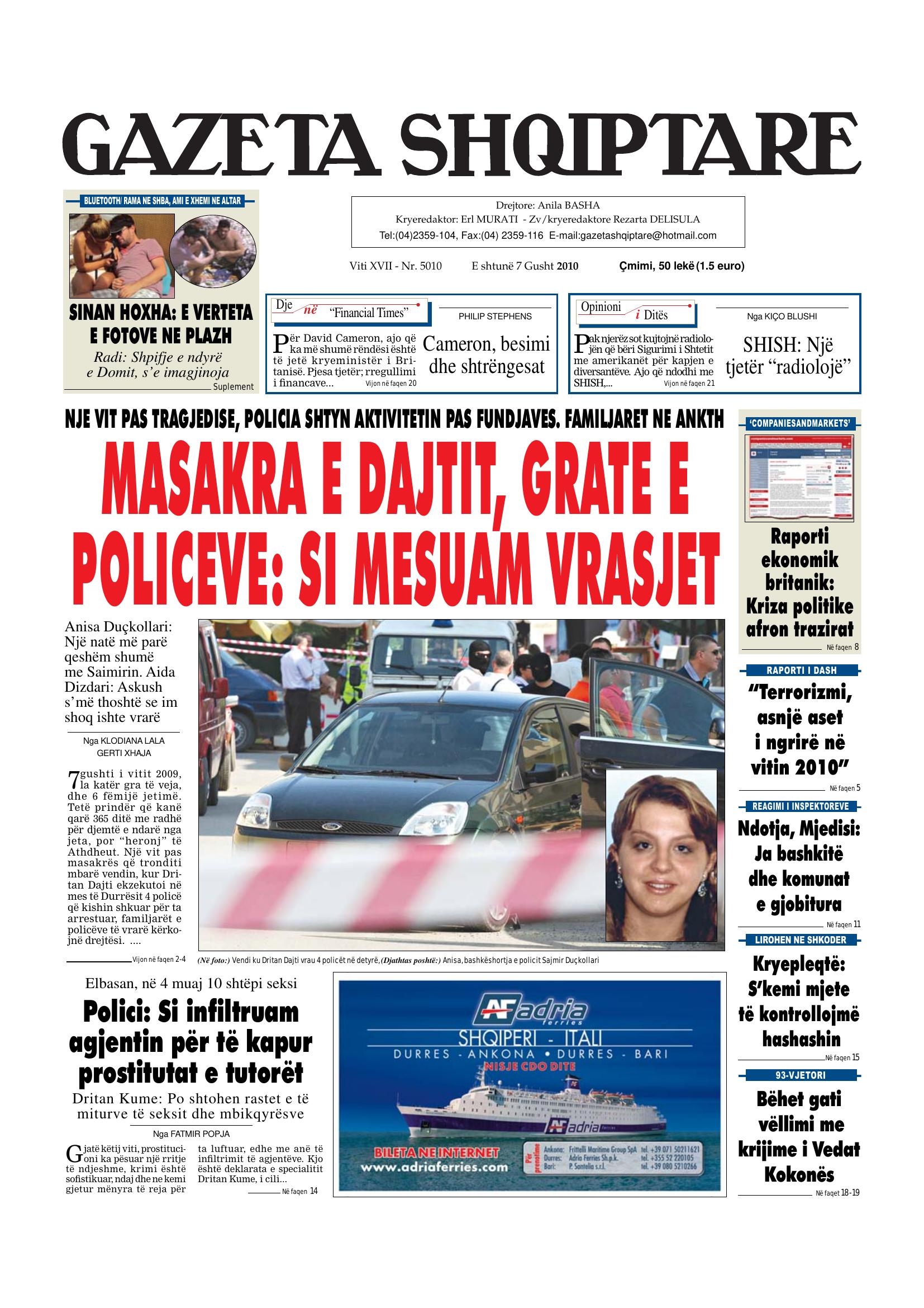 Gazeta Shqiptare 2010-08-07