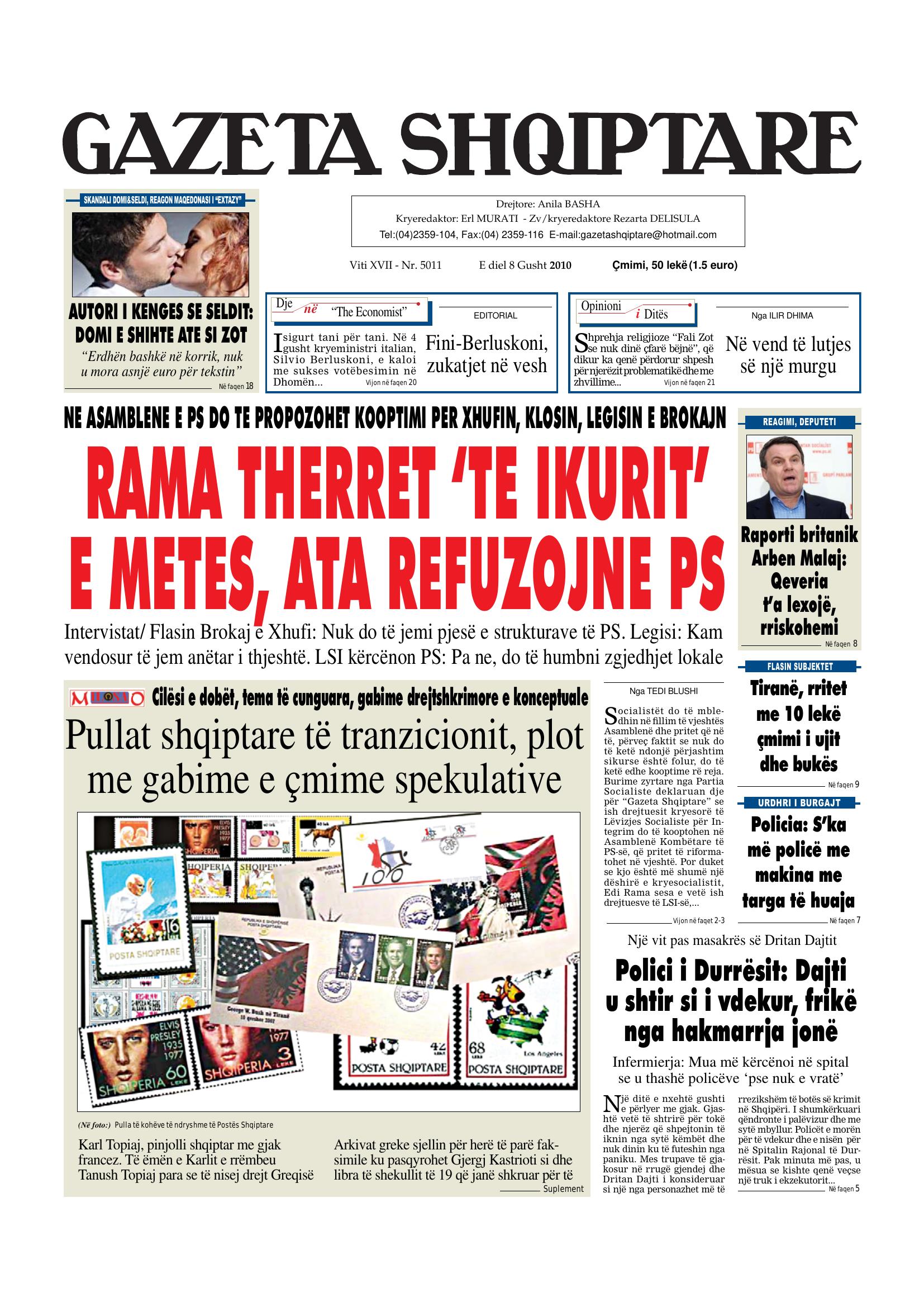 Gazeta Shqiptare 2010-08-08