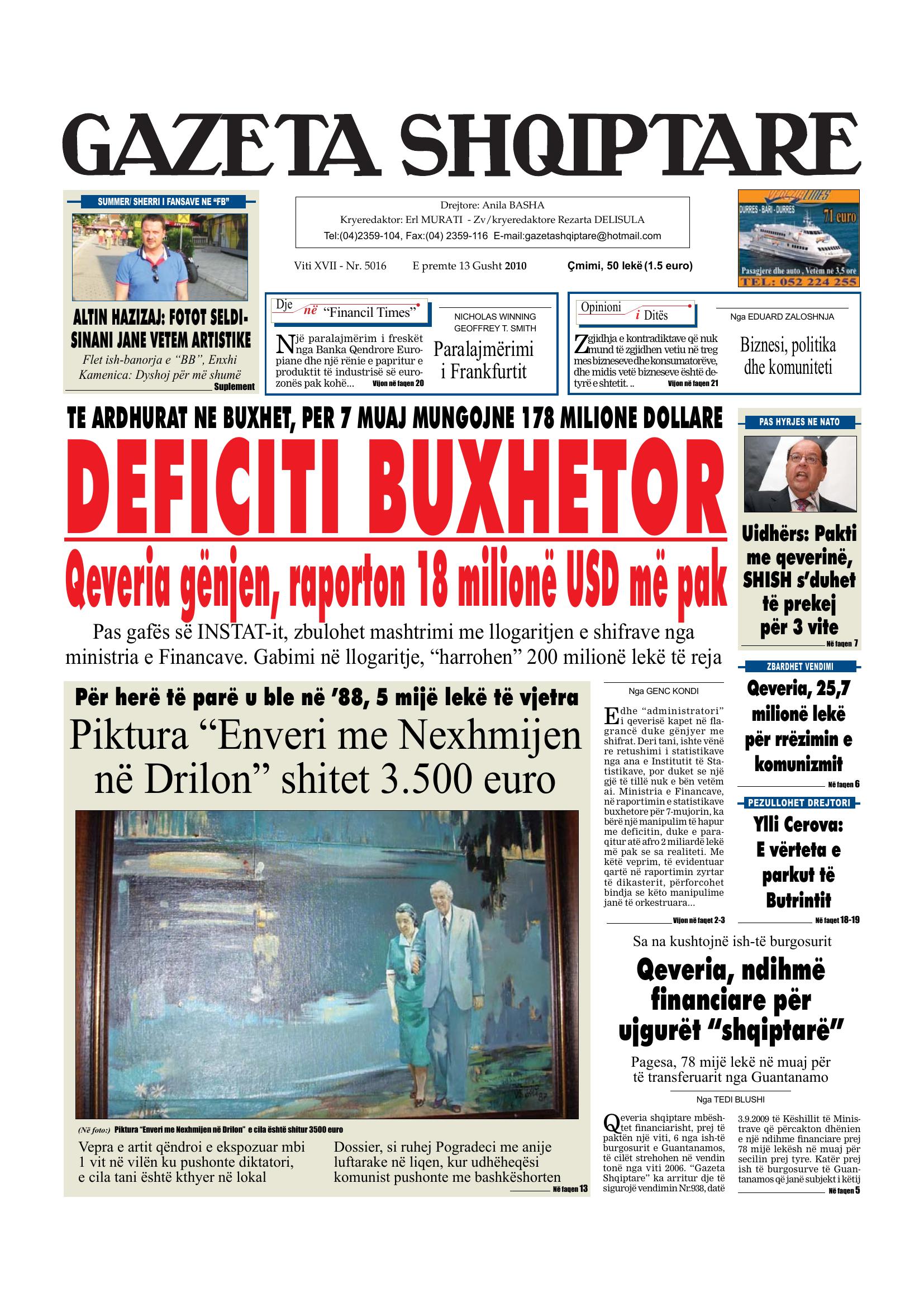Gazeta Shqiptare 2010-08-13