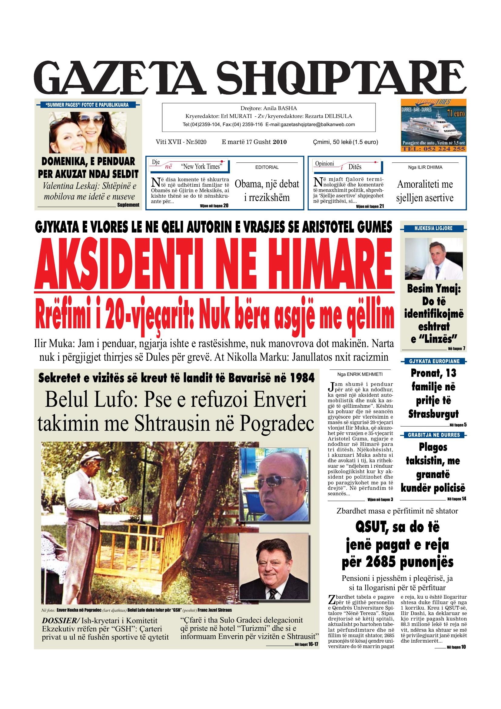 Gazeta Shqiptare 2010-08-17
