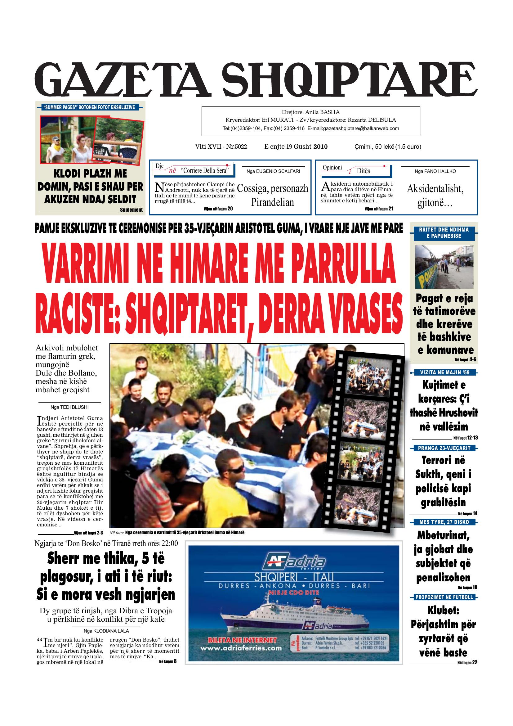 Gazeta Shqiptare 2010-08-19
