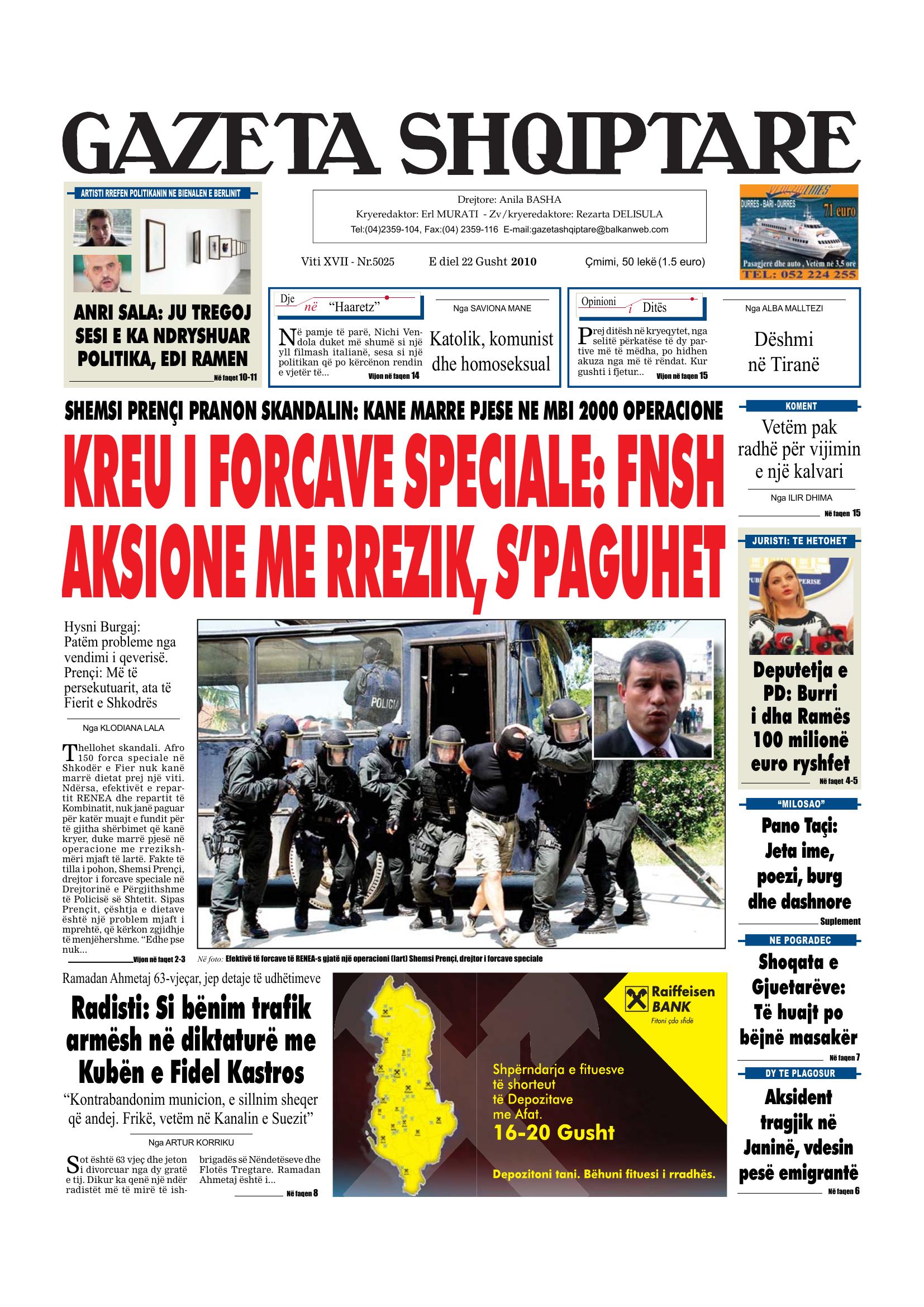 Gazeta Shqiptare 2010-08-22