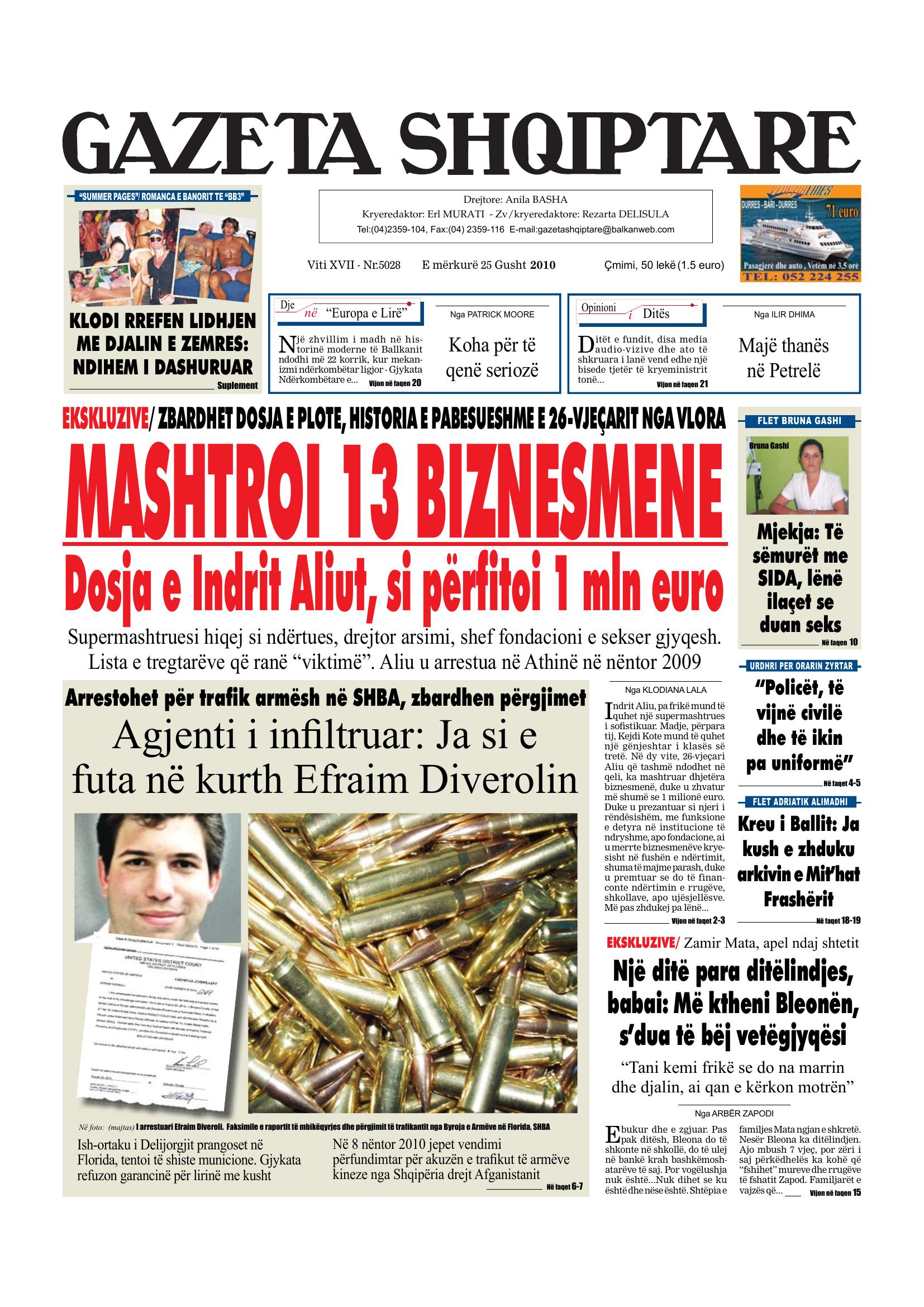 Gazeta Shqiptare 2010-08-25