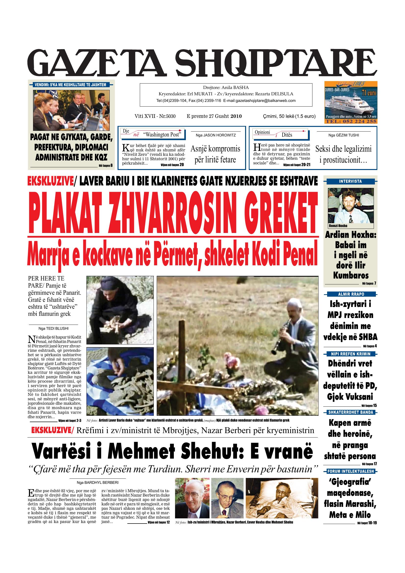 Gazeta Shqiptare 2010-08-27