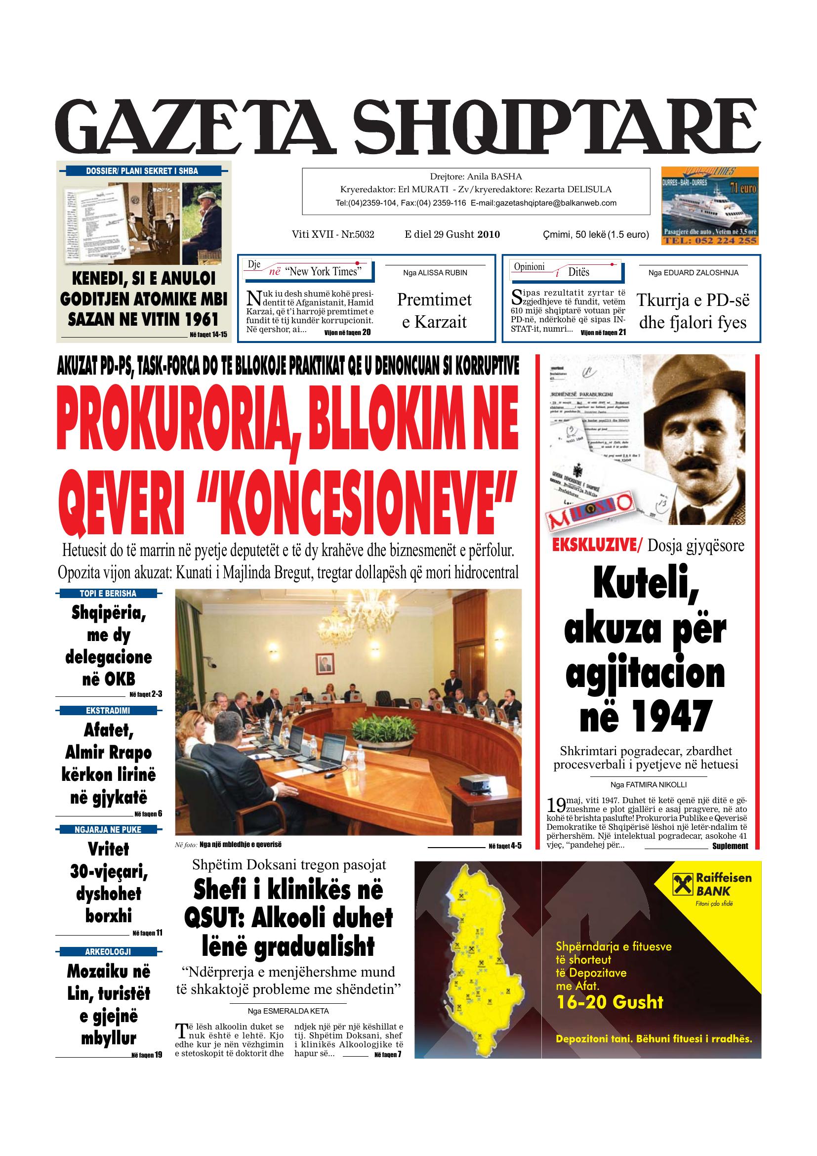 Gazeta Shqiptare 2010-08-29