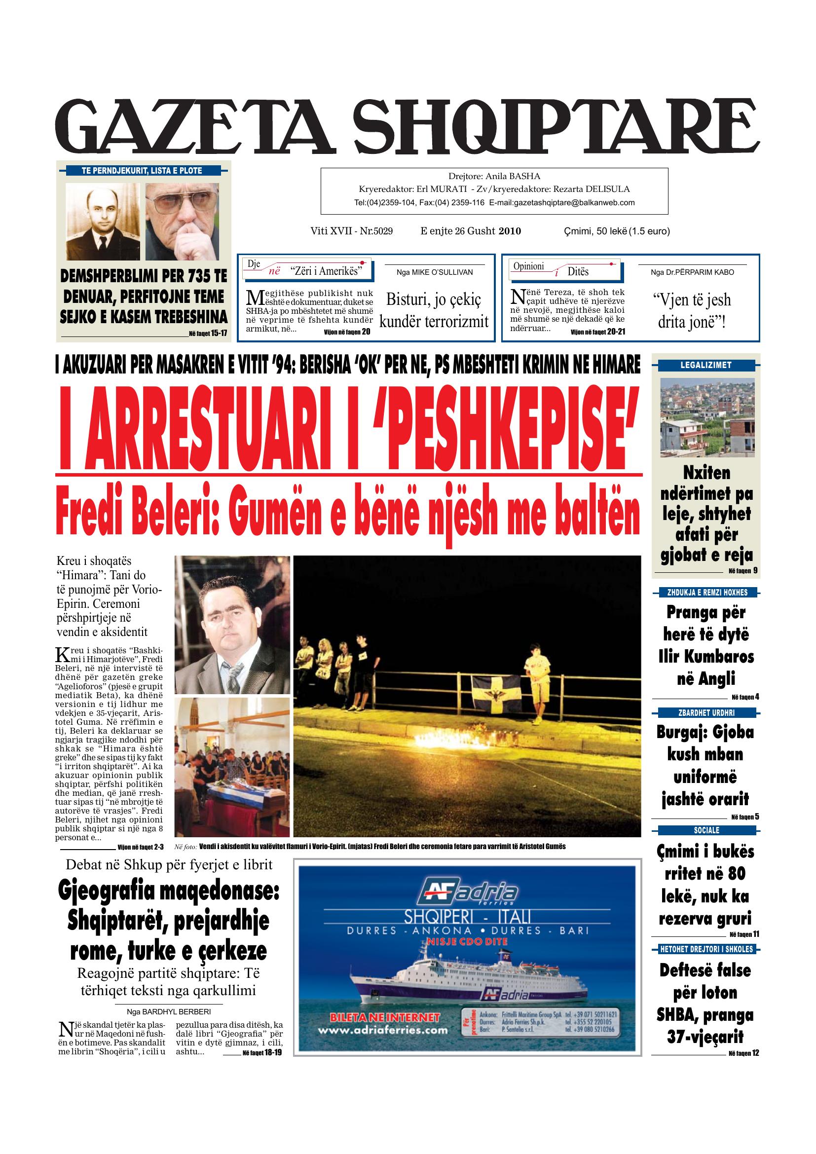 Gazeta Shqiptare 2010-08-26