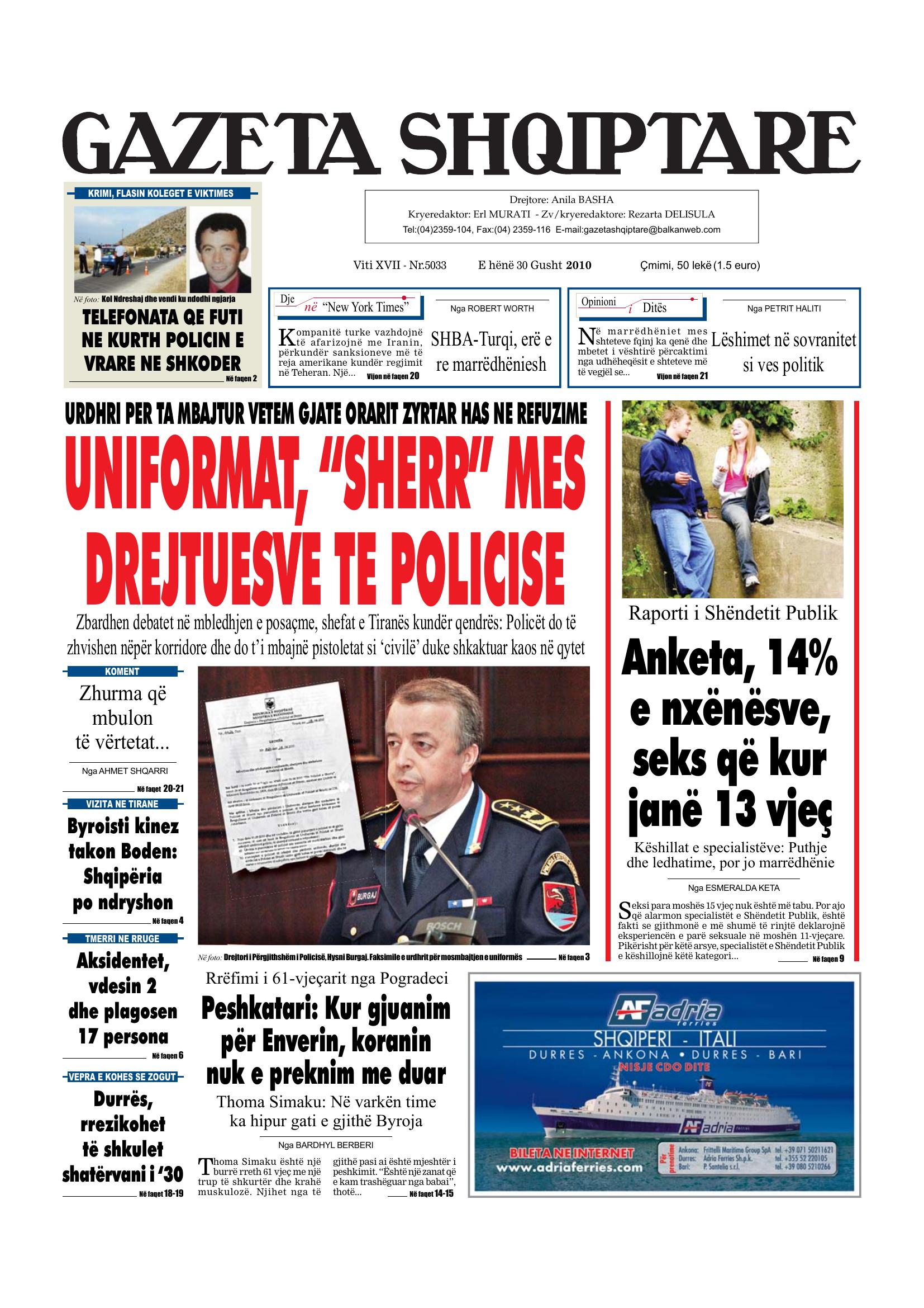 Gazeta Shqiptare 2010-08-30