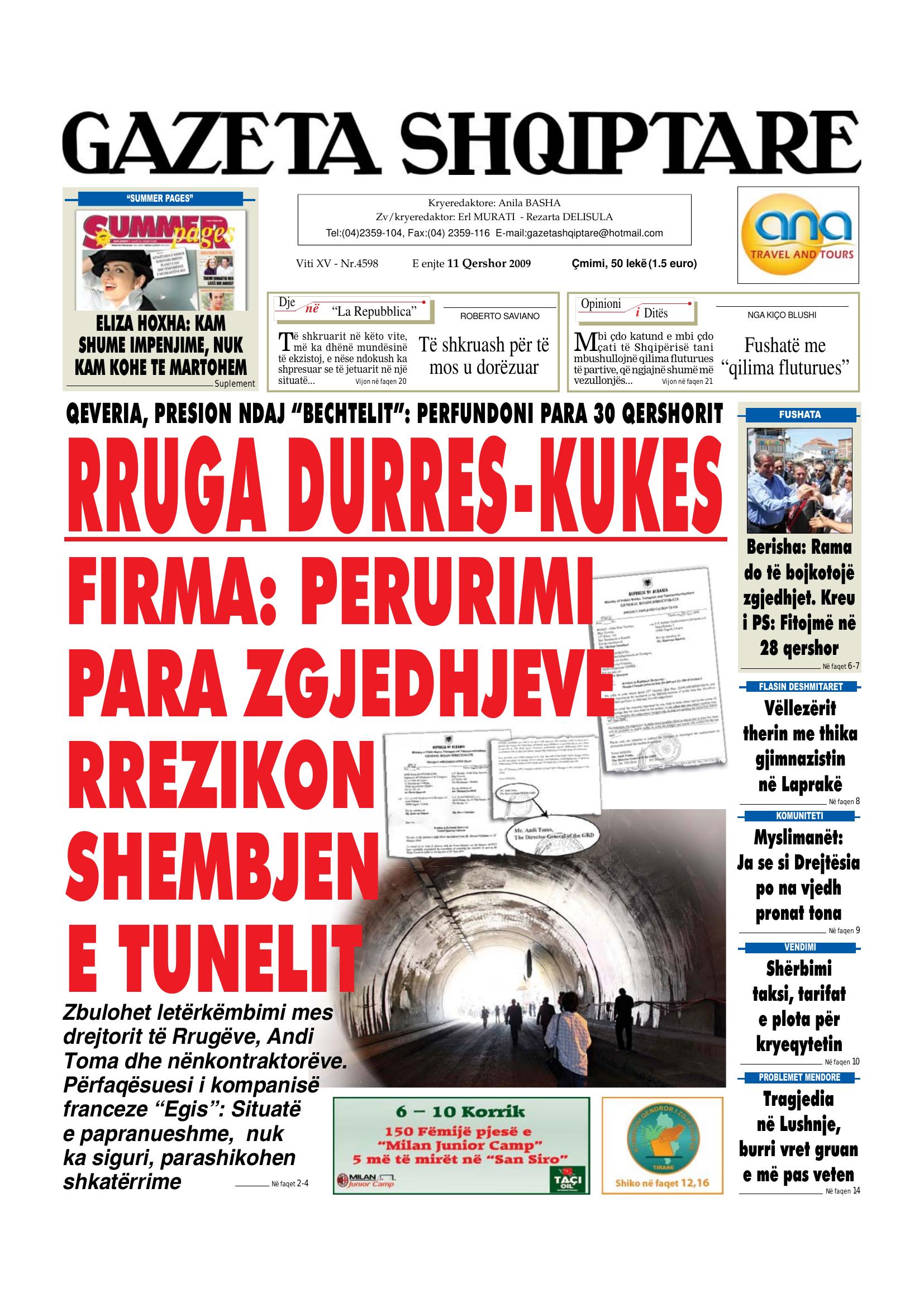 Gazeta Shqiptare 2009-06-11