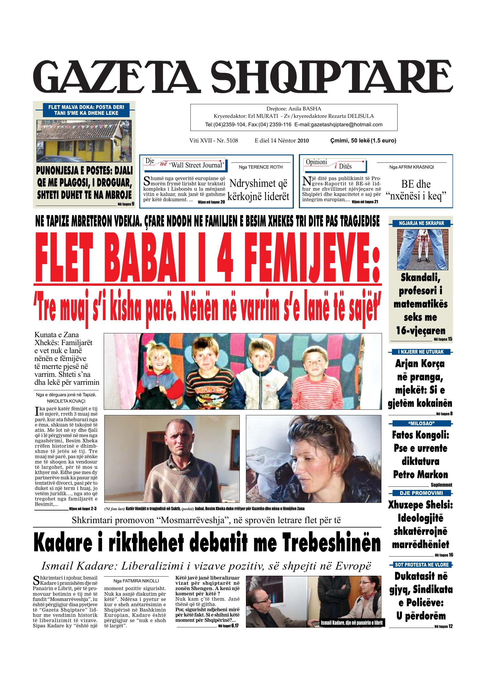 Gazeta Shqiptare 2010-11-14