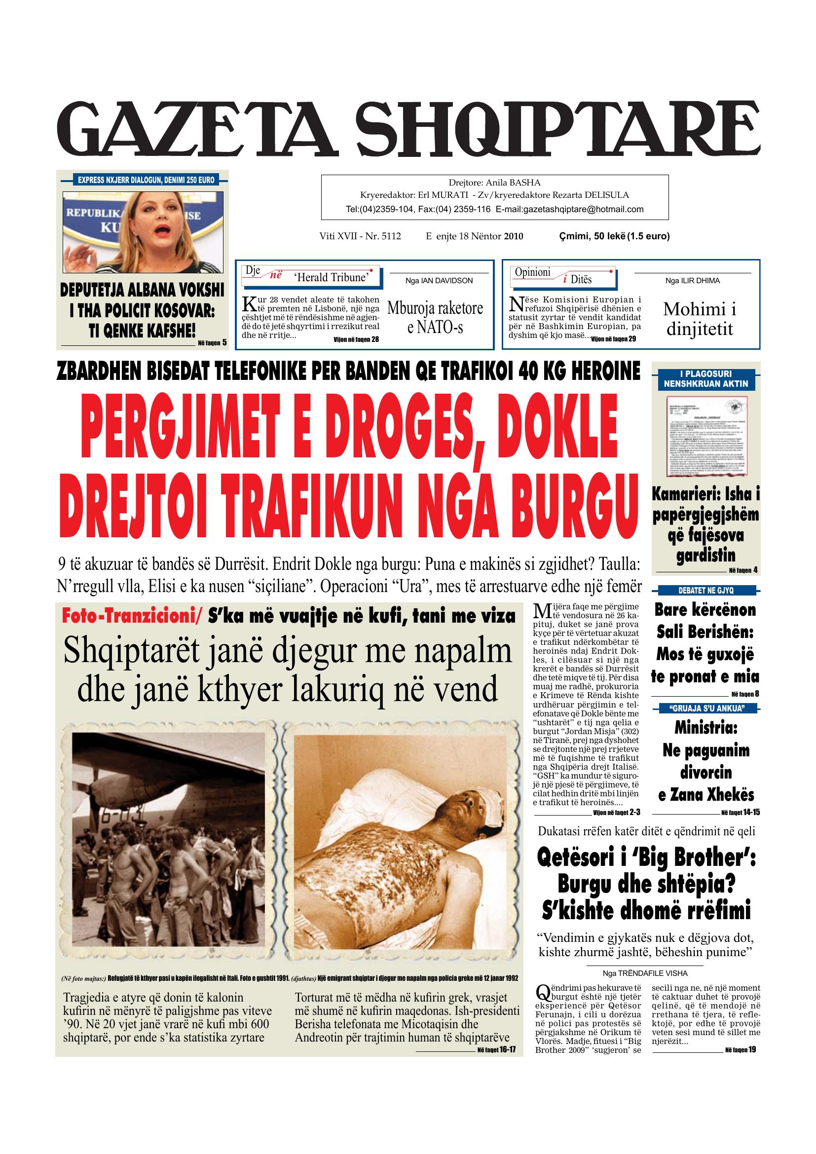 Gazeta Shqiptare 2010-11-18