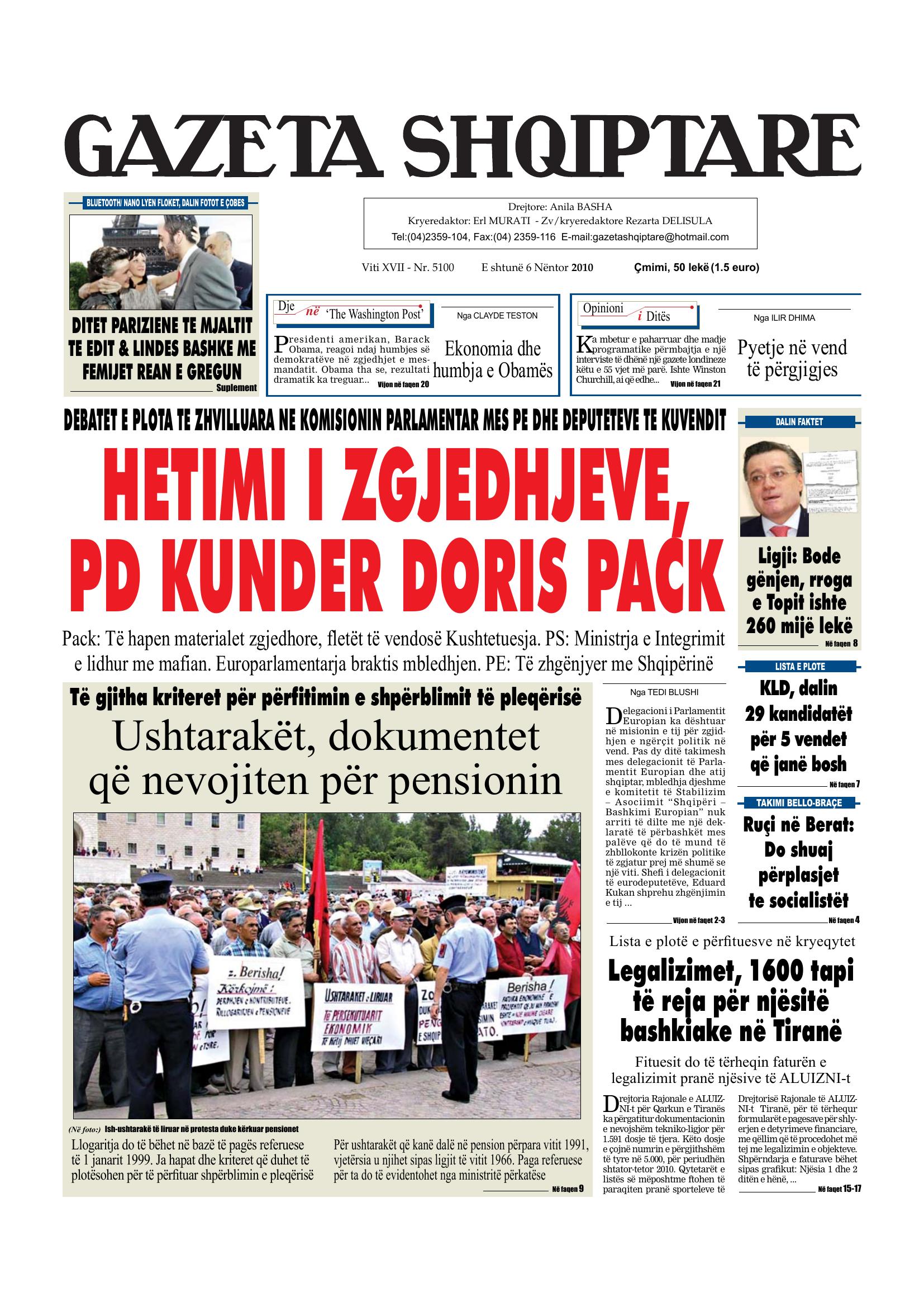 Gazeta Shqiptare 2010-11-06