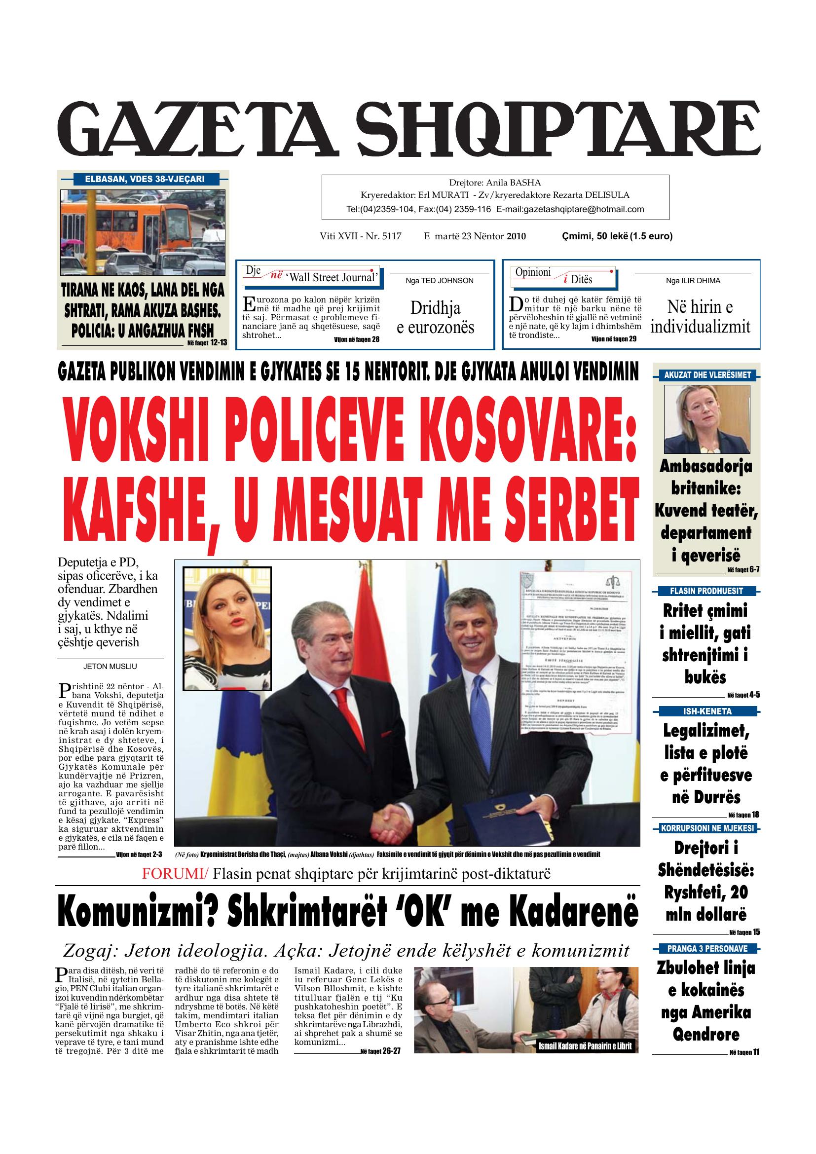 Gazeta Shqiptare 2010-11-23