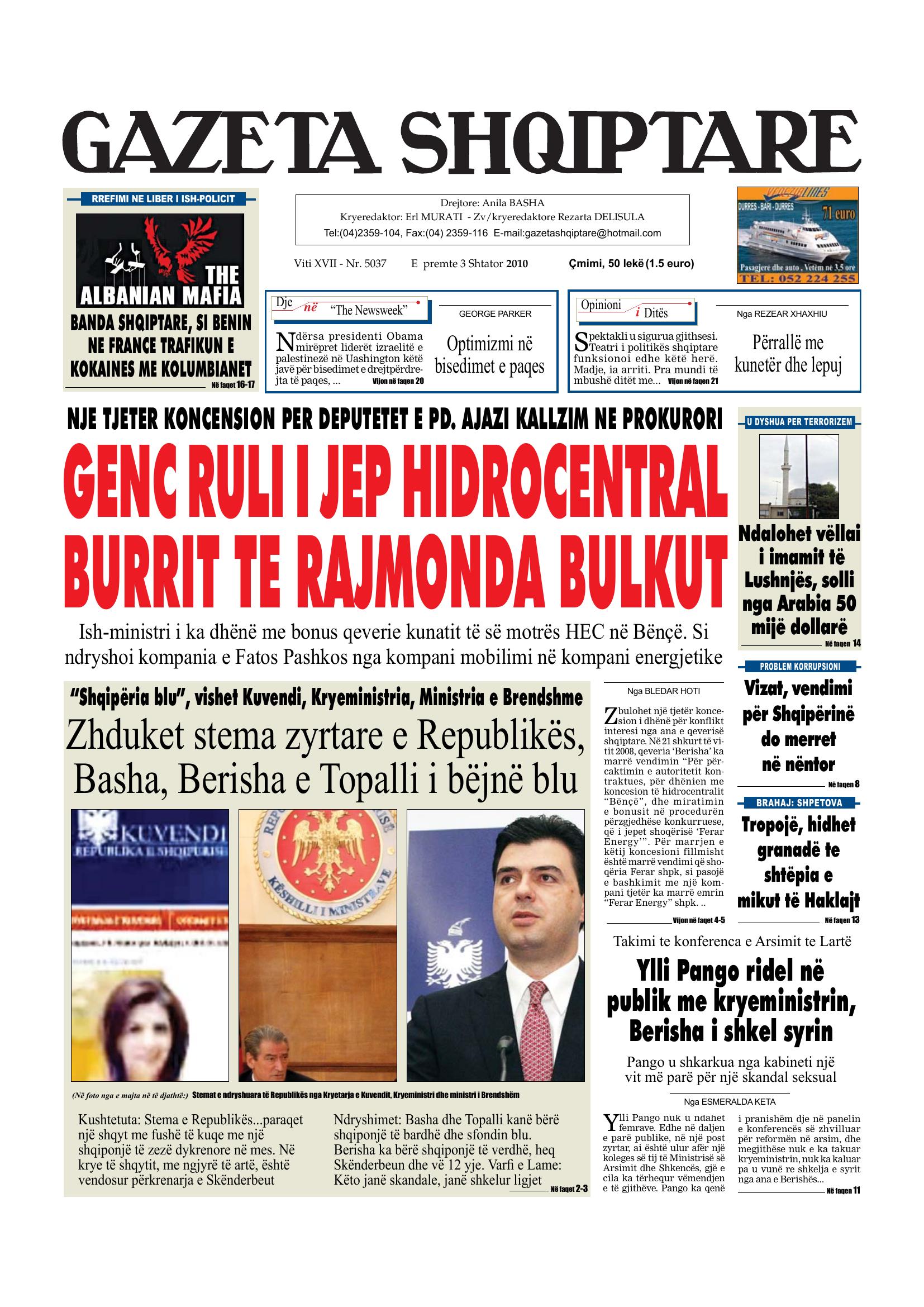 Gazeta Shqiptare 2010-09-03