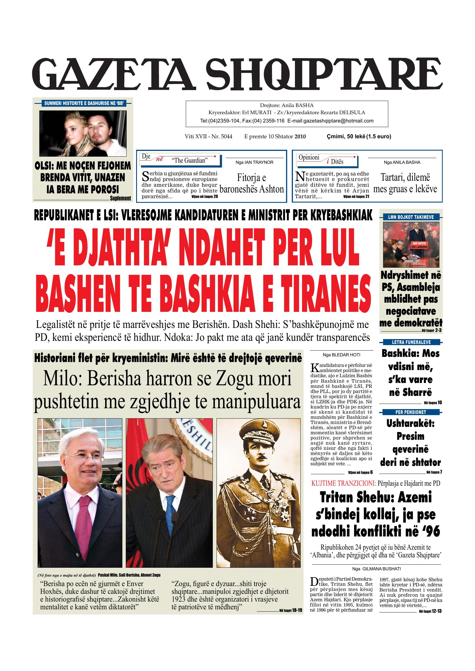 Gazeta Shqiptare 2010-09-10