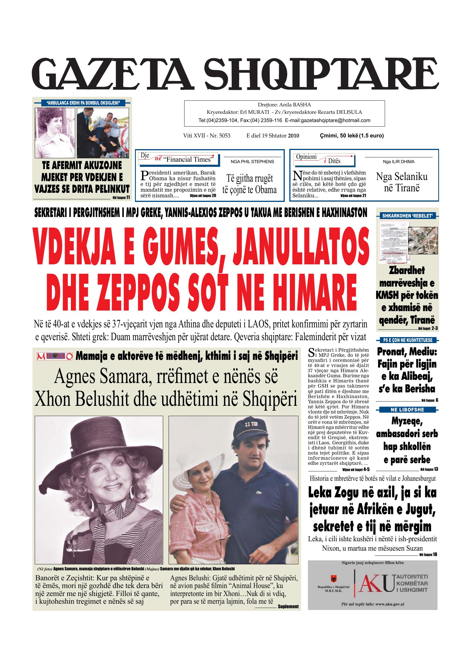 Gazeta Shqiptare 2010-09-19