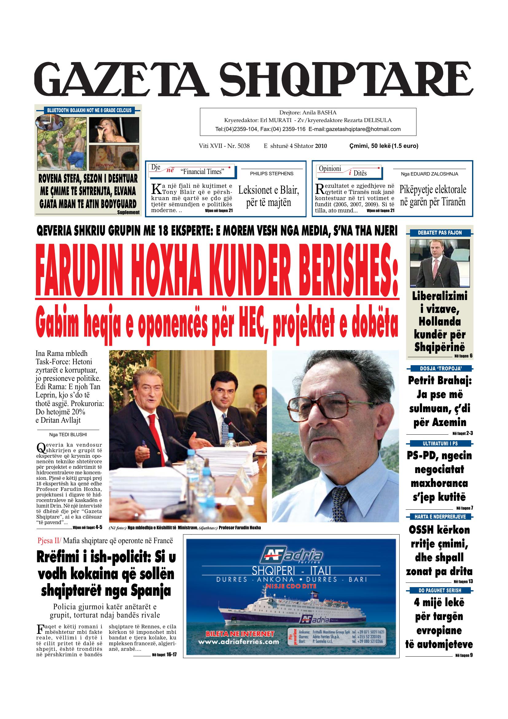 Gazeta Shqiptare 2010-09-04