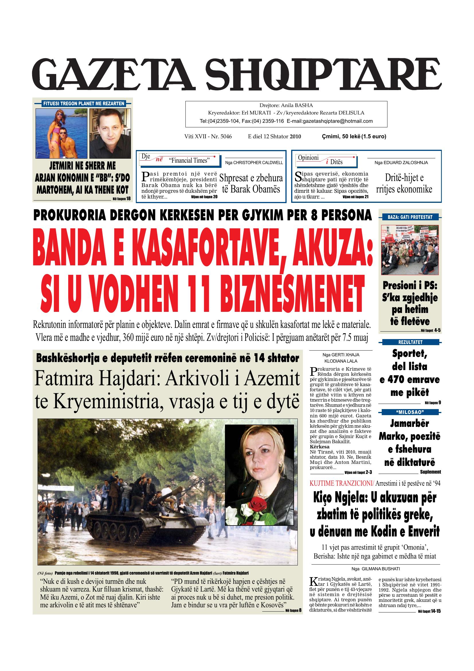 Gazeta Shqiptare 2010-09-12