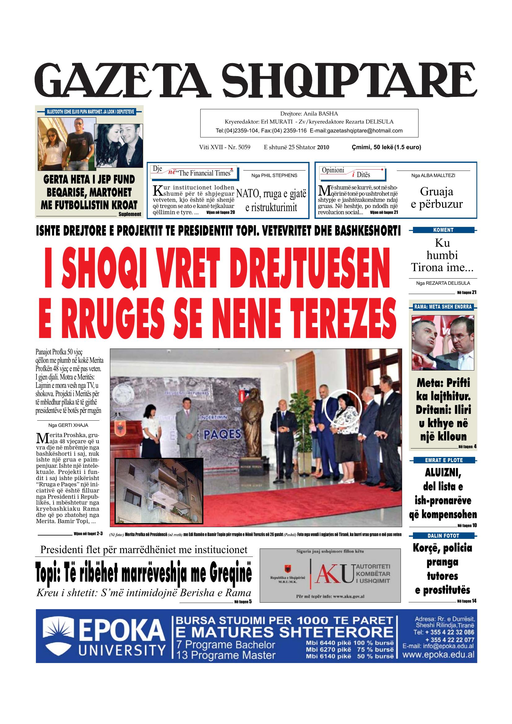 Gazeta Shqiptare 2010-09-25