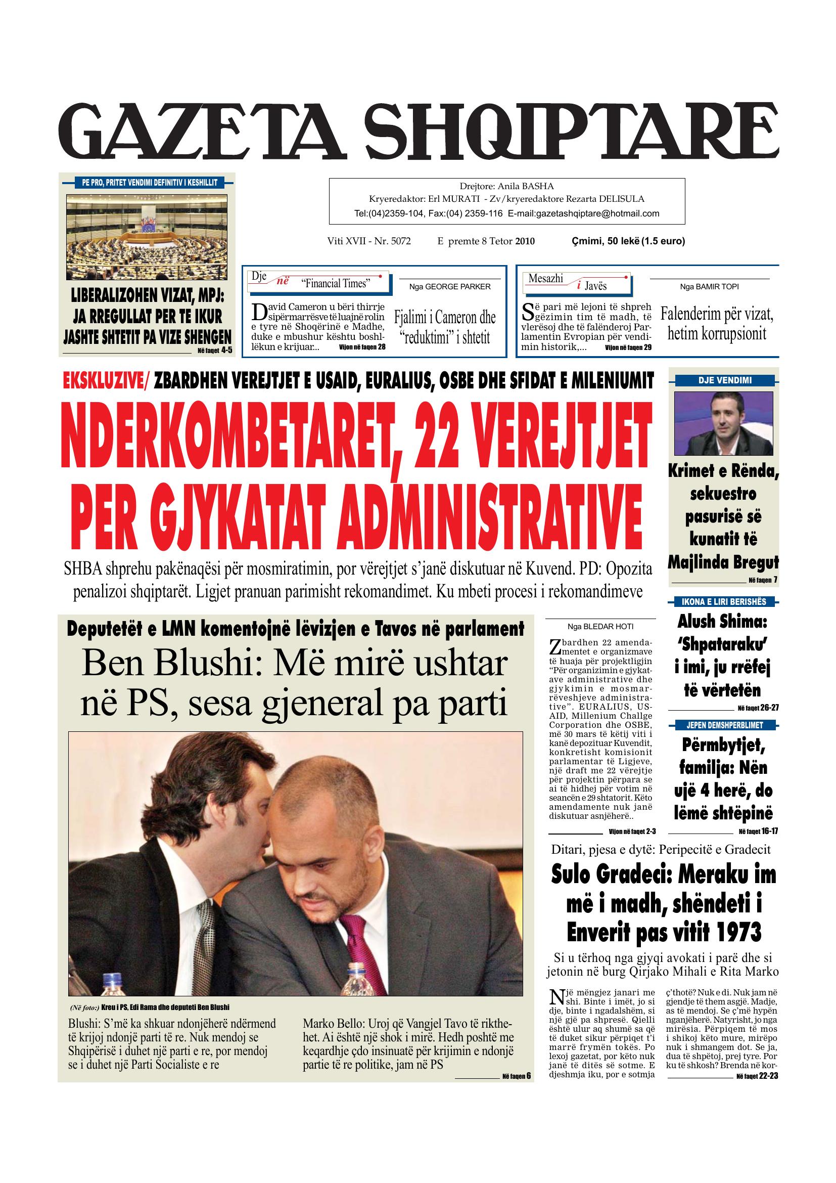 Gazeta Shqiptare 2010-10-08