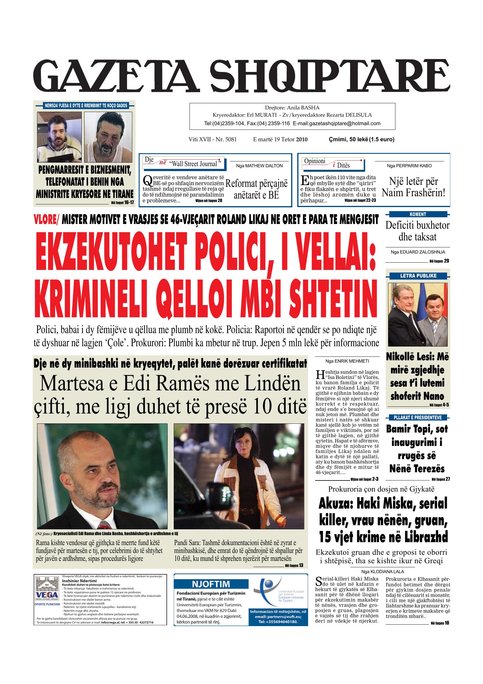 Gazeta Shqiptare 2010-10-19