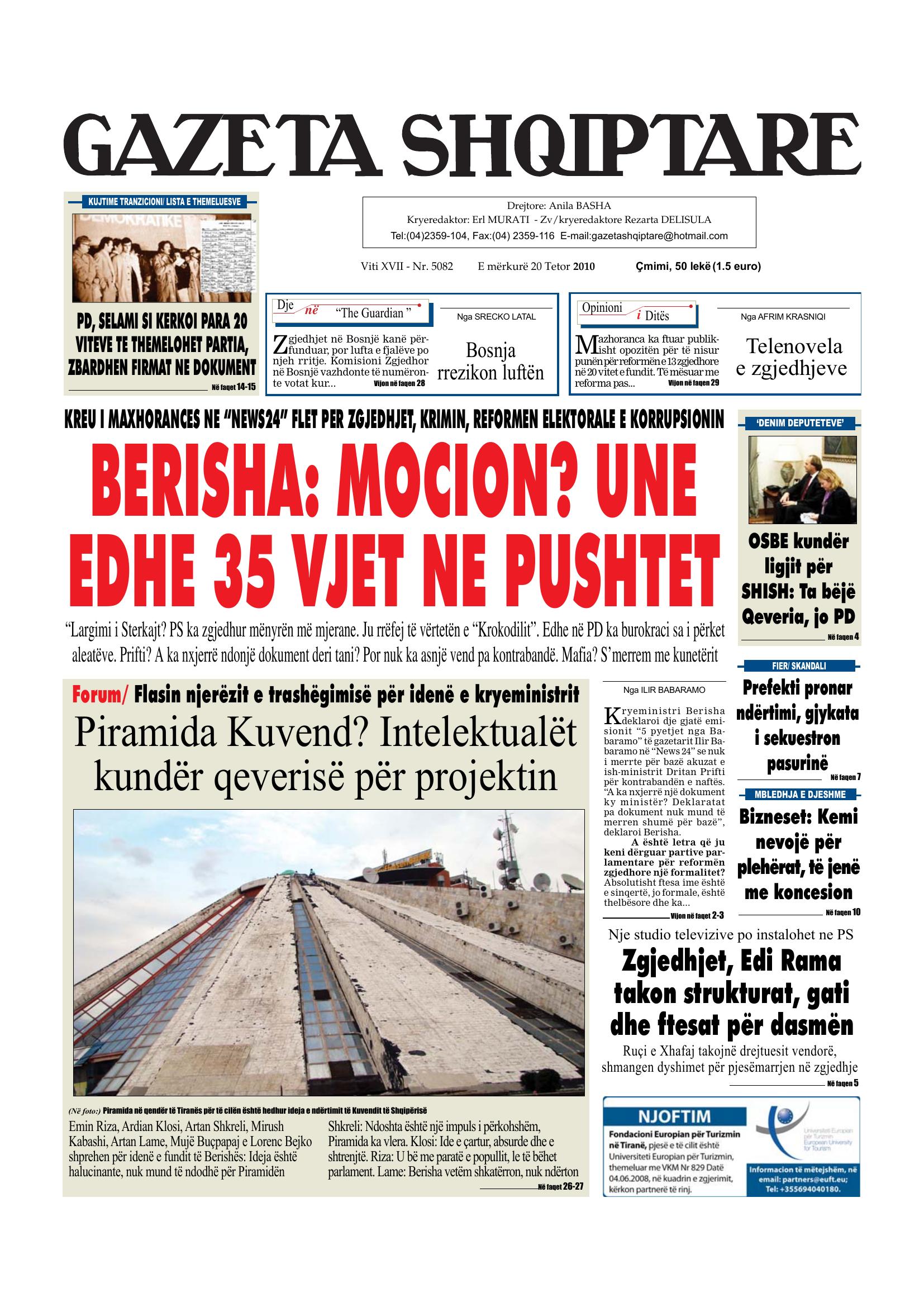 Gazeta Shqiptare 2010-10-20