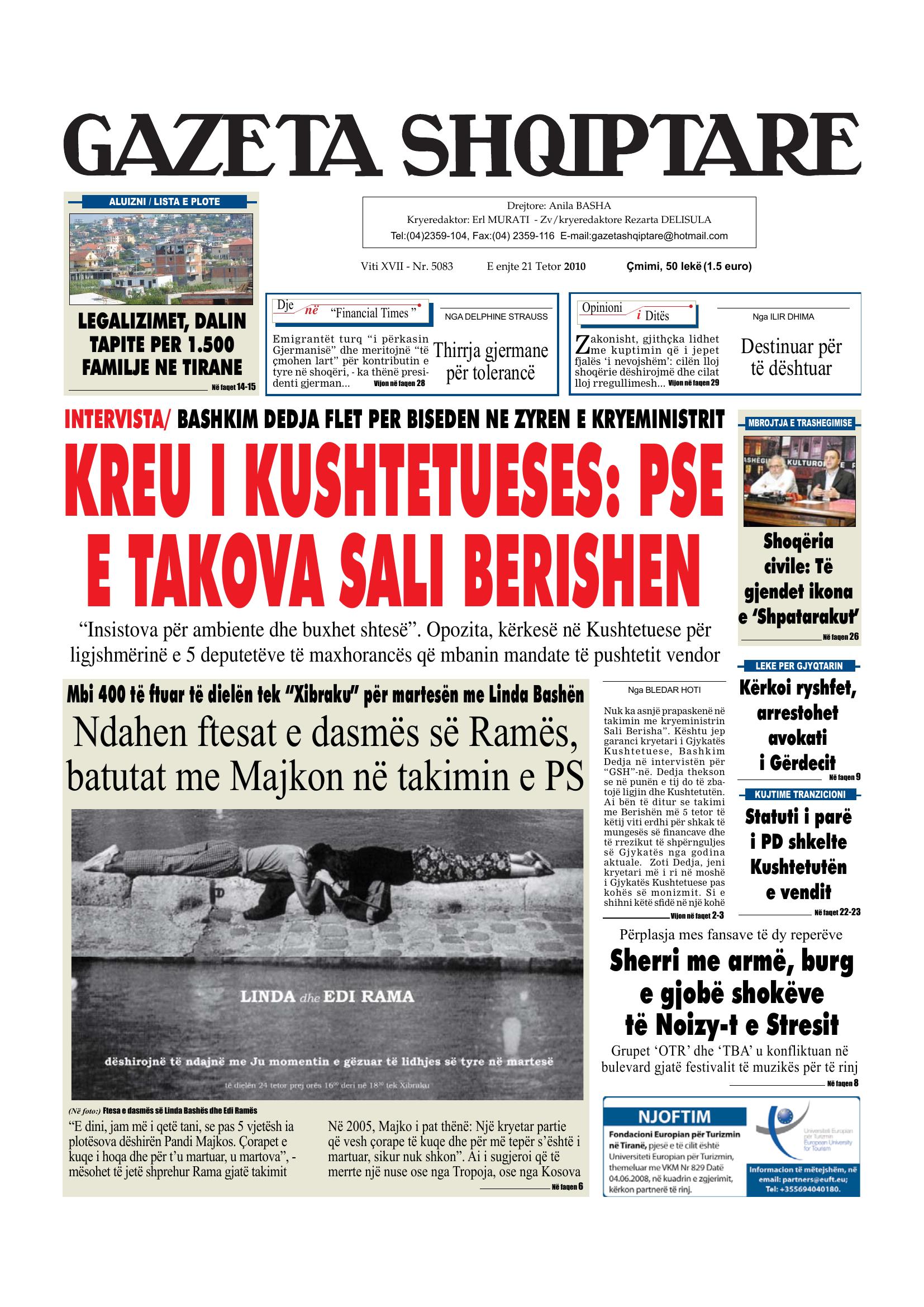 Gazeta Shqiptare 2010-10-21