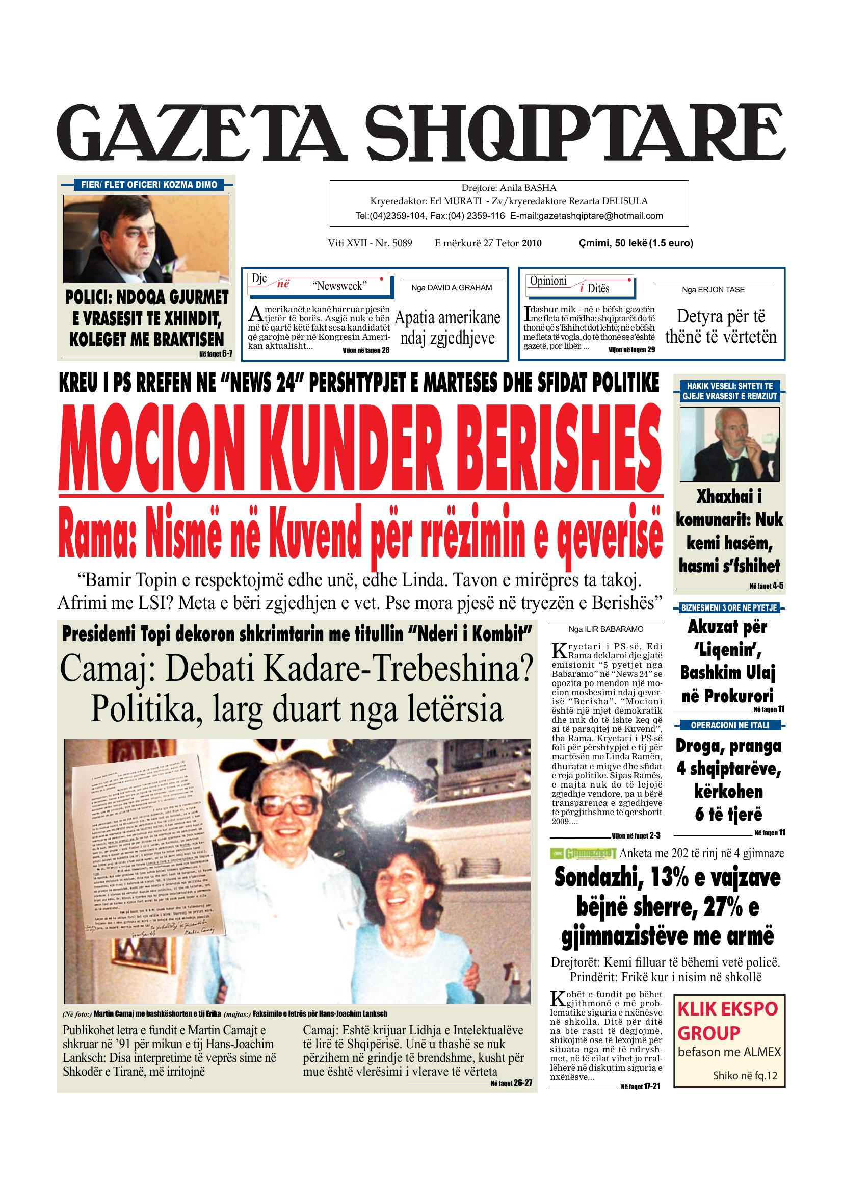 Gazeta Shqiptare 2010-10-27
