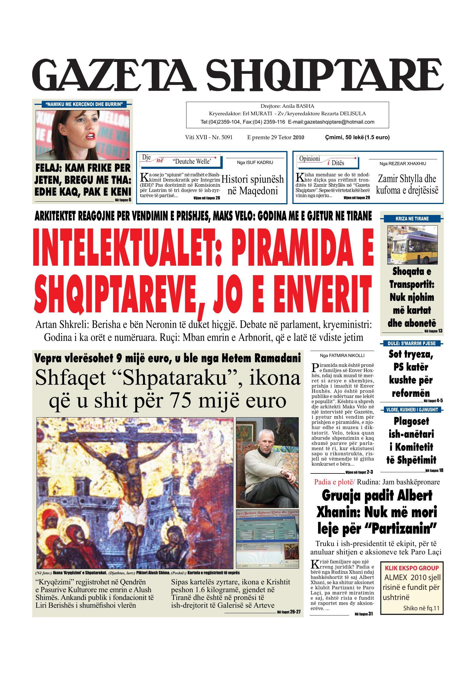 Gazeta Shqiptare 2010-10-29