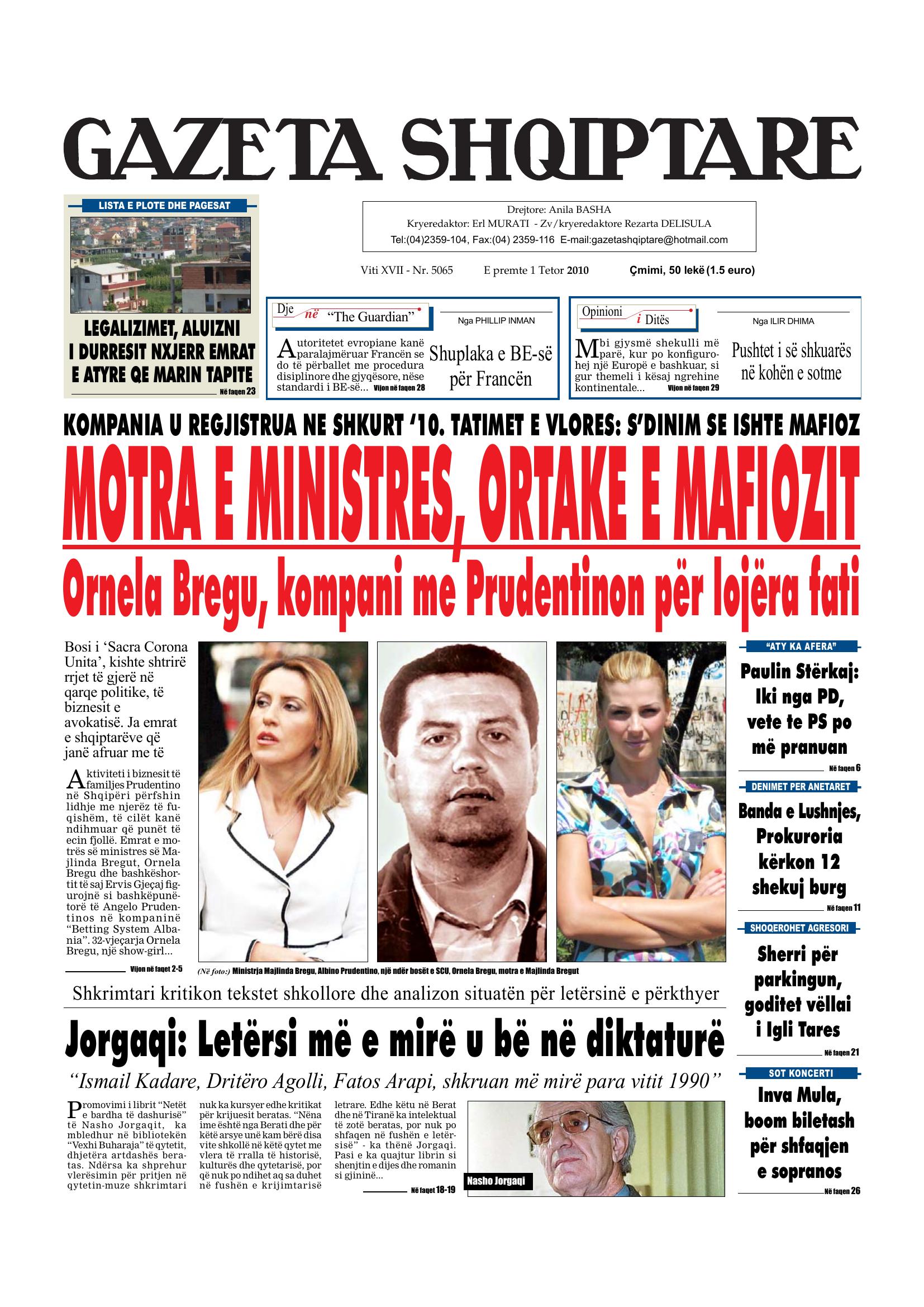 Gazeta Shqiptare 2010-10-01