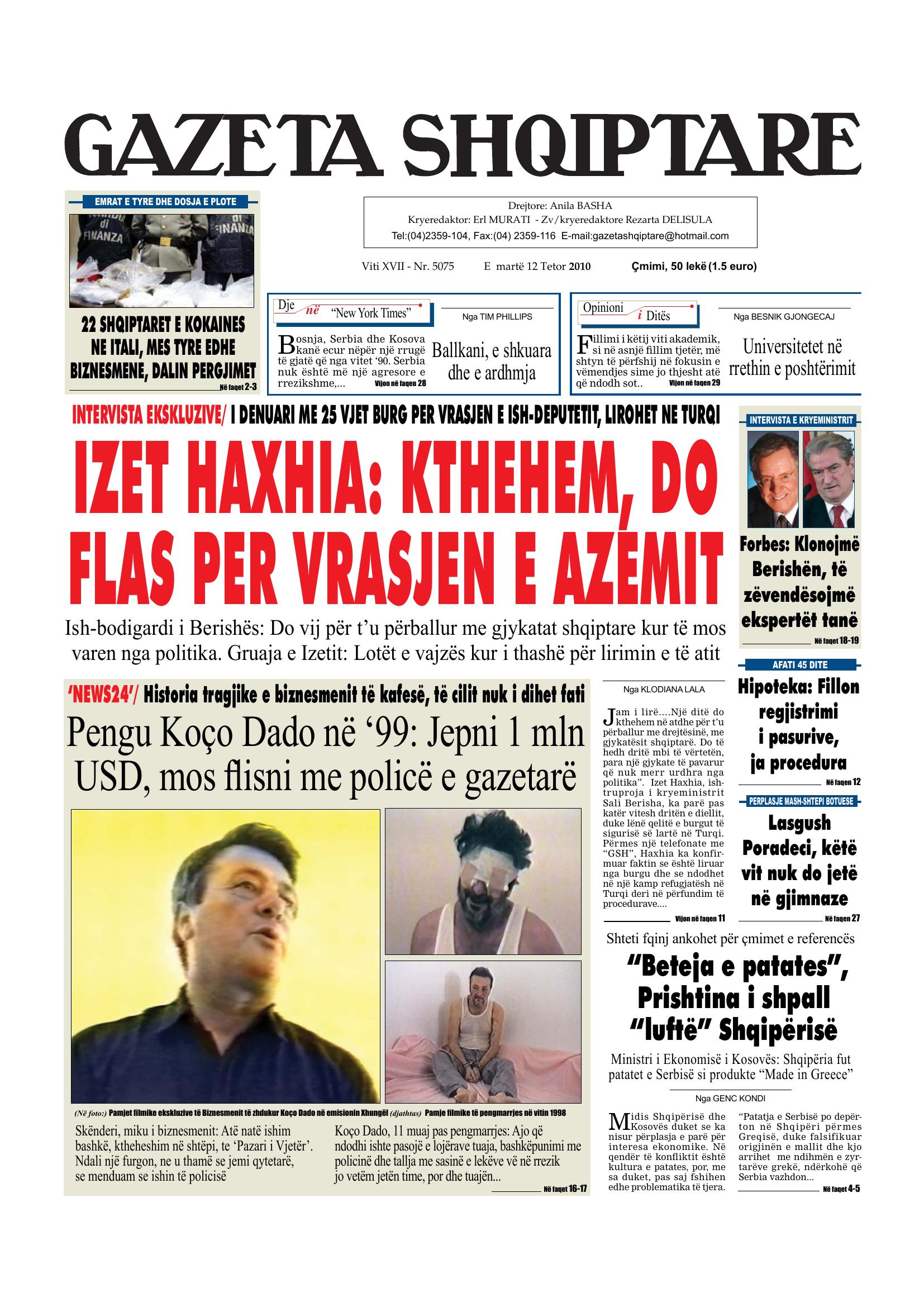 Gazeta Shqiptare 2010-10-12