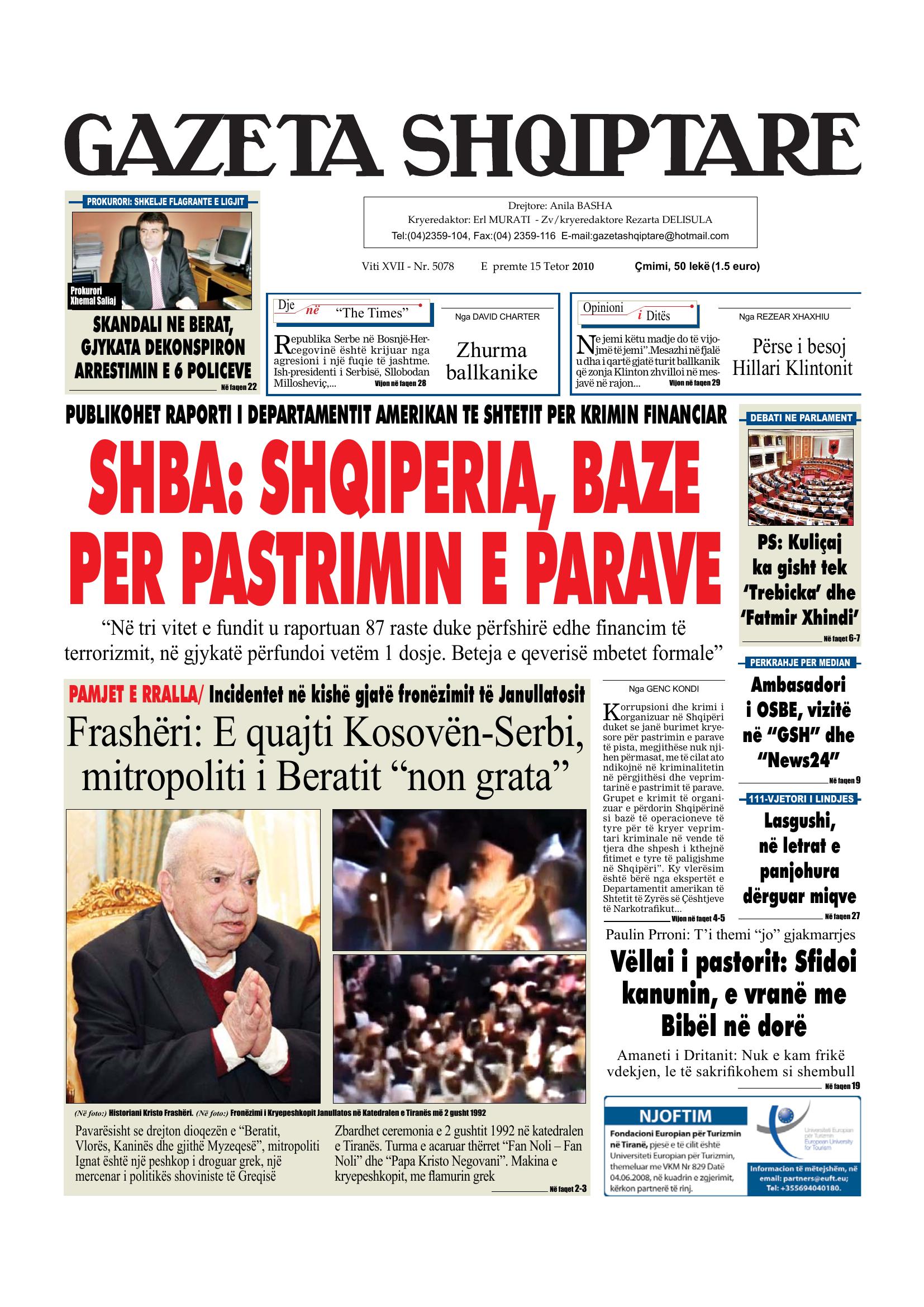 Gazeta Shqiptare 2010-10-15