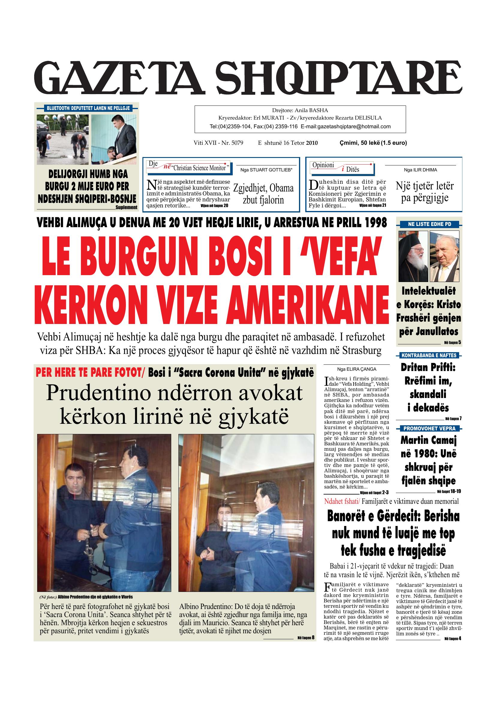 Gazeta Shqiptare 2010-10-16