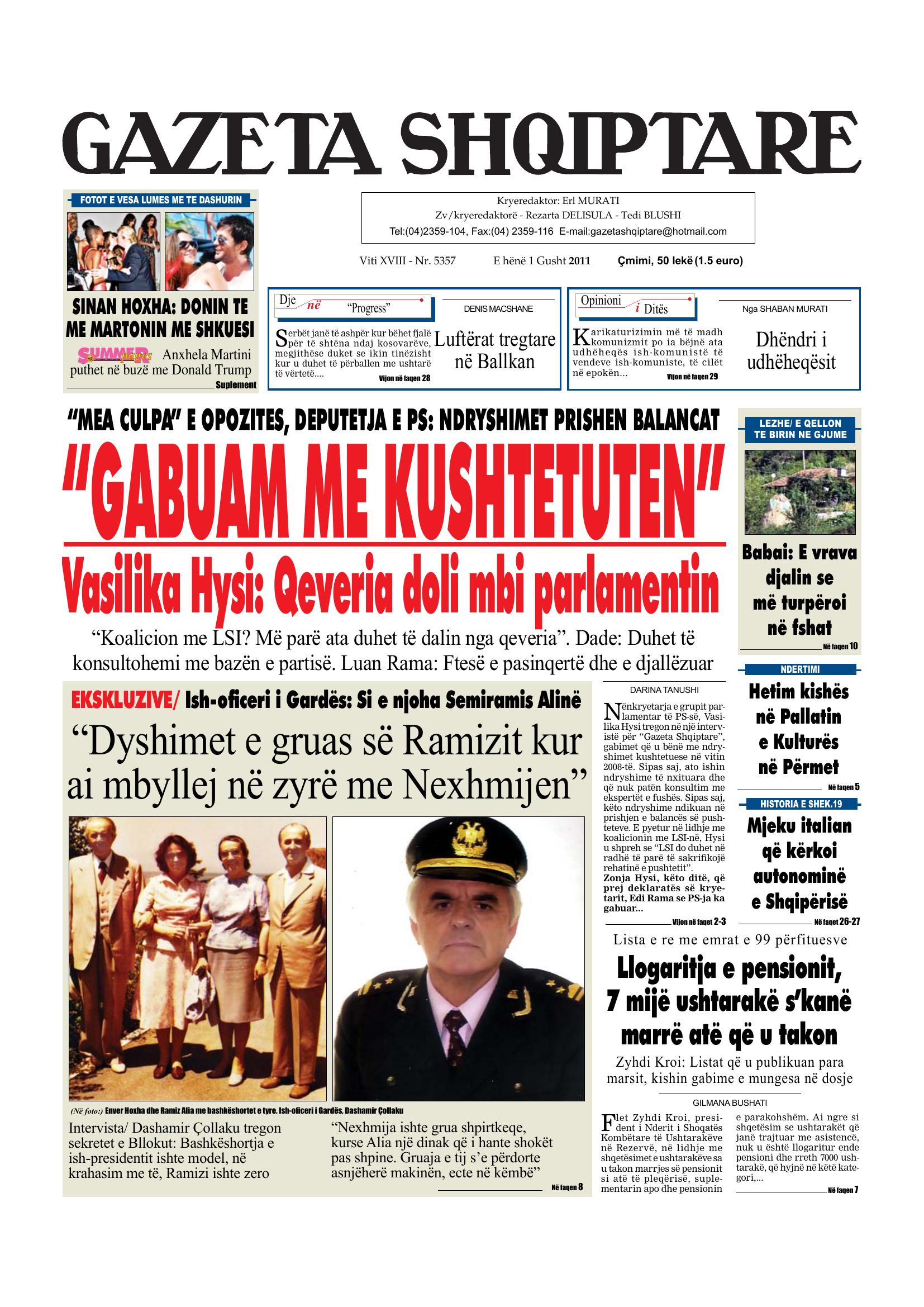 Gazeta Shqiptare 2011-08-01