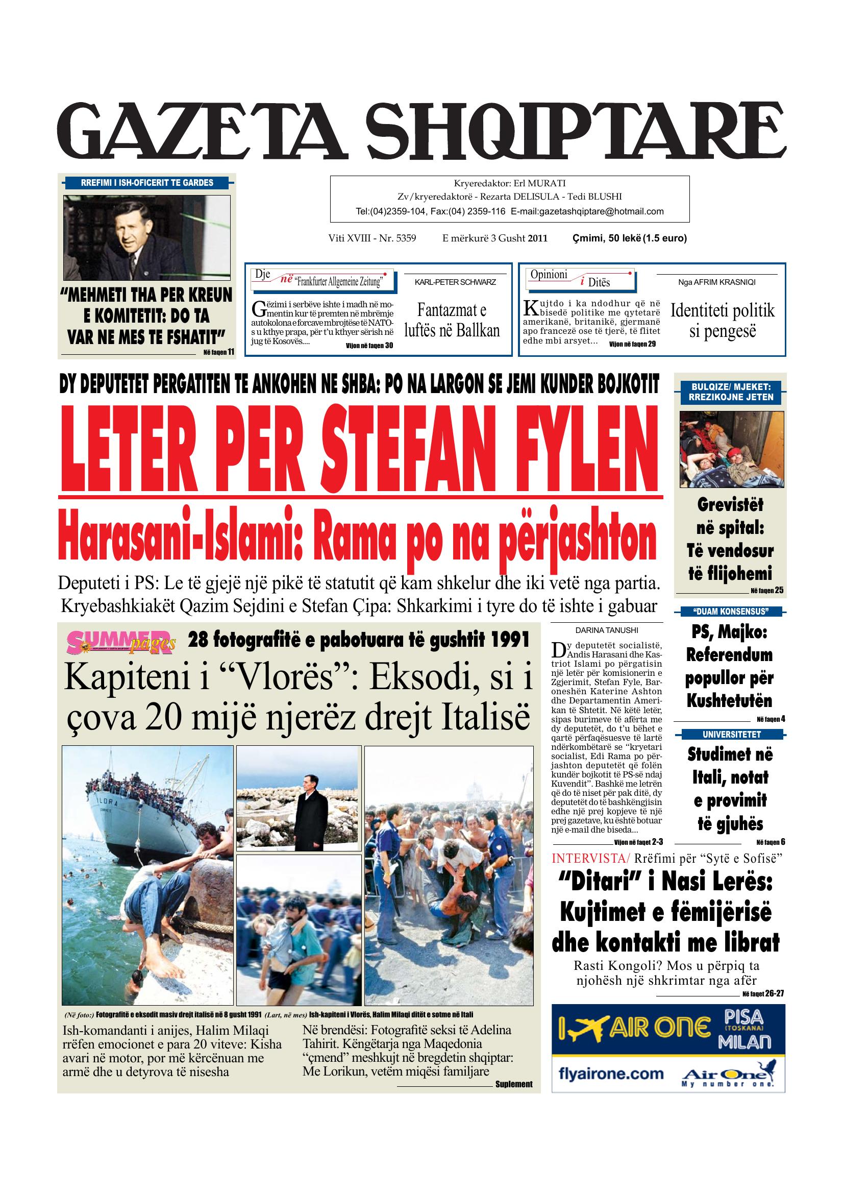 Gazeta Shqiptare 2011-08-03