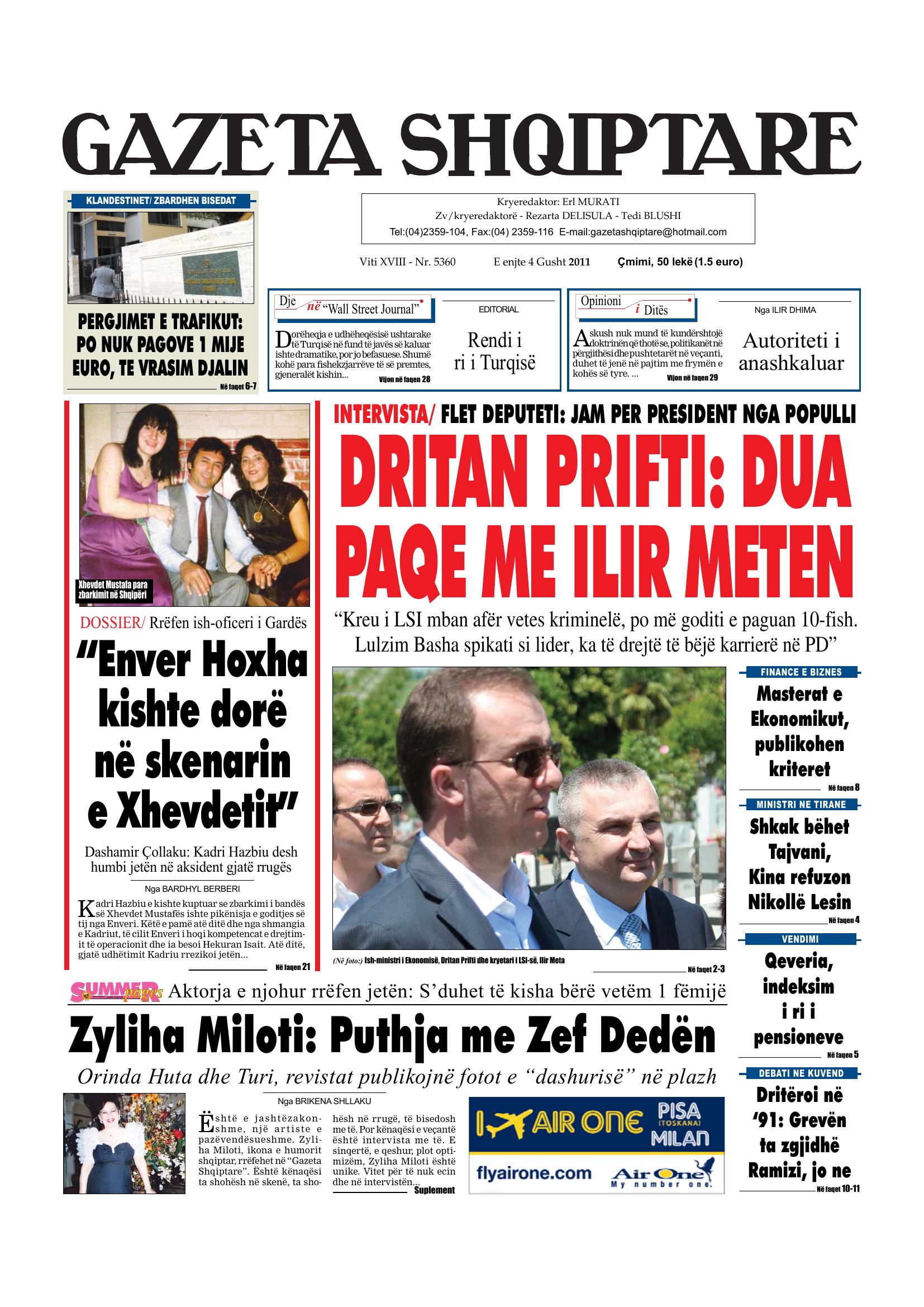 Gazeta Shqiptare 2011-08-04