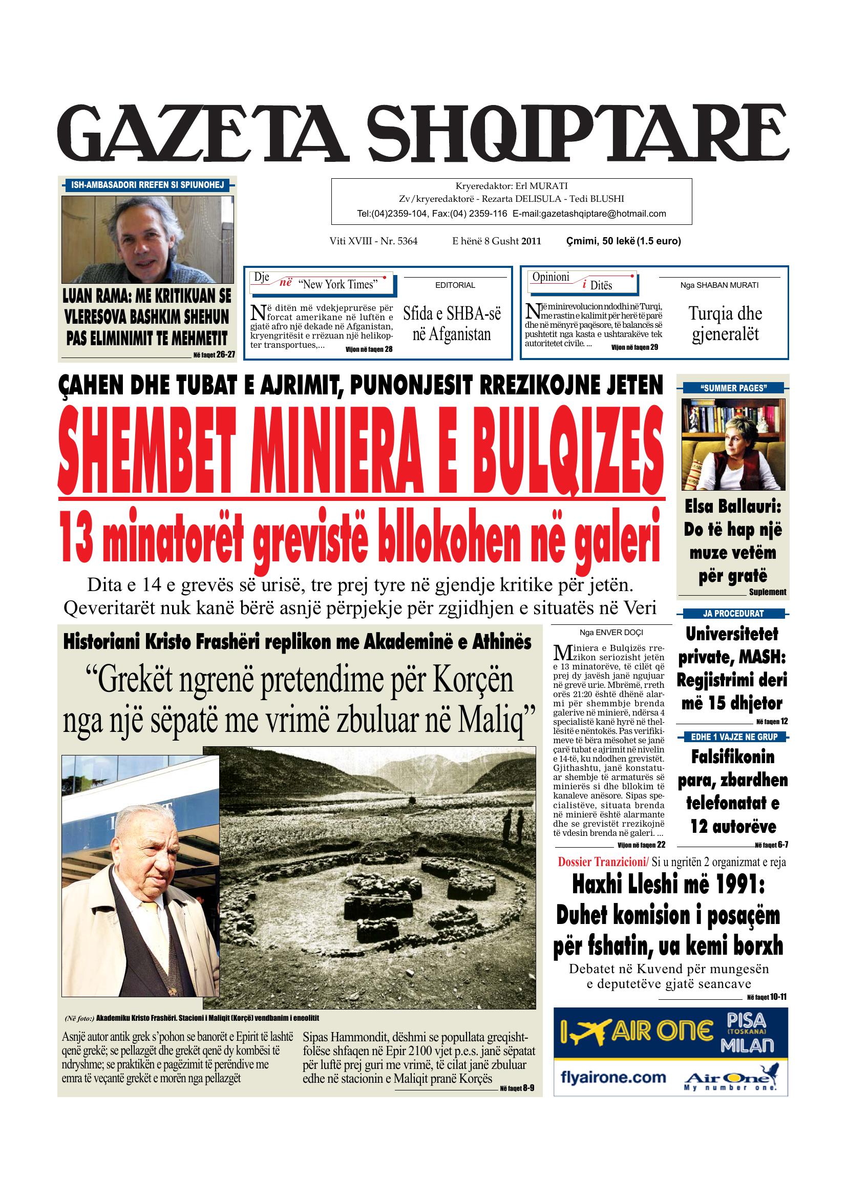 Gazeta Shqiptare 2011-08-08