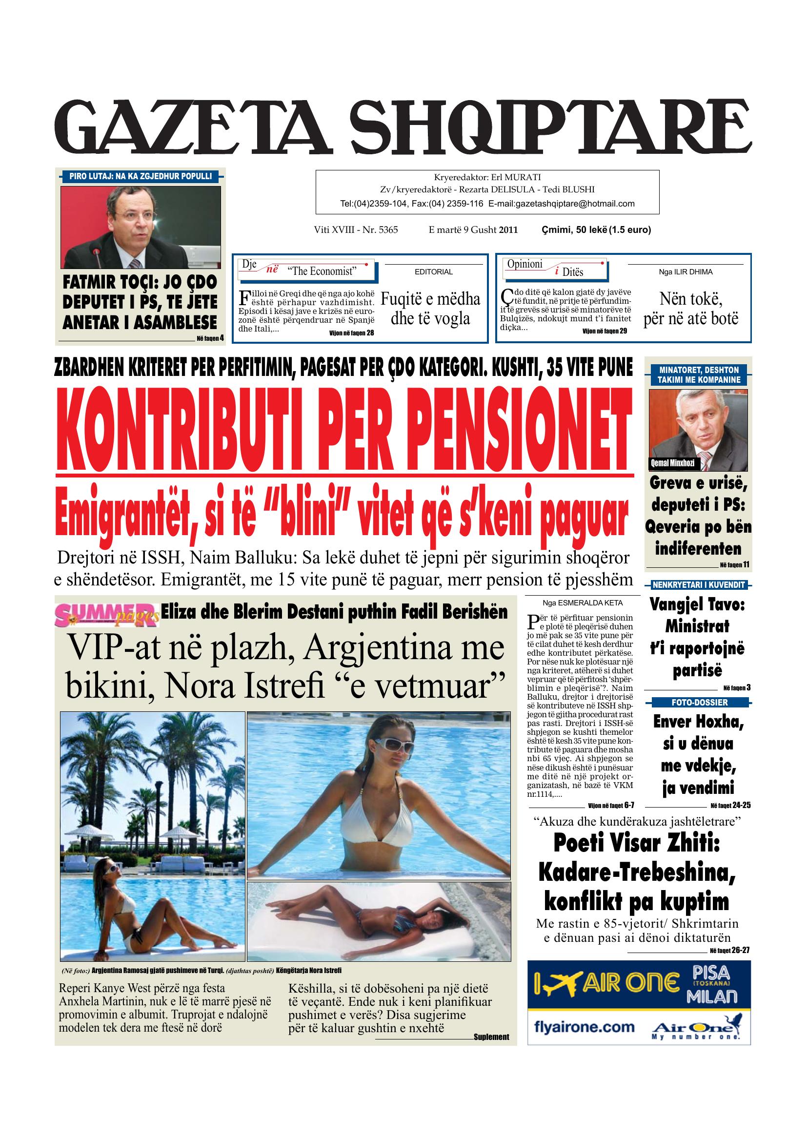 Gazeta Shqiptare 2011-08-09