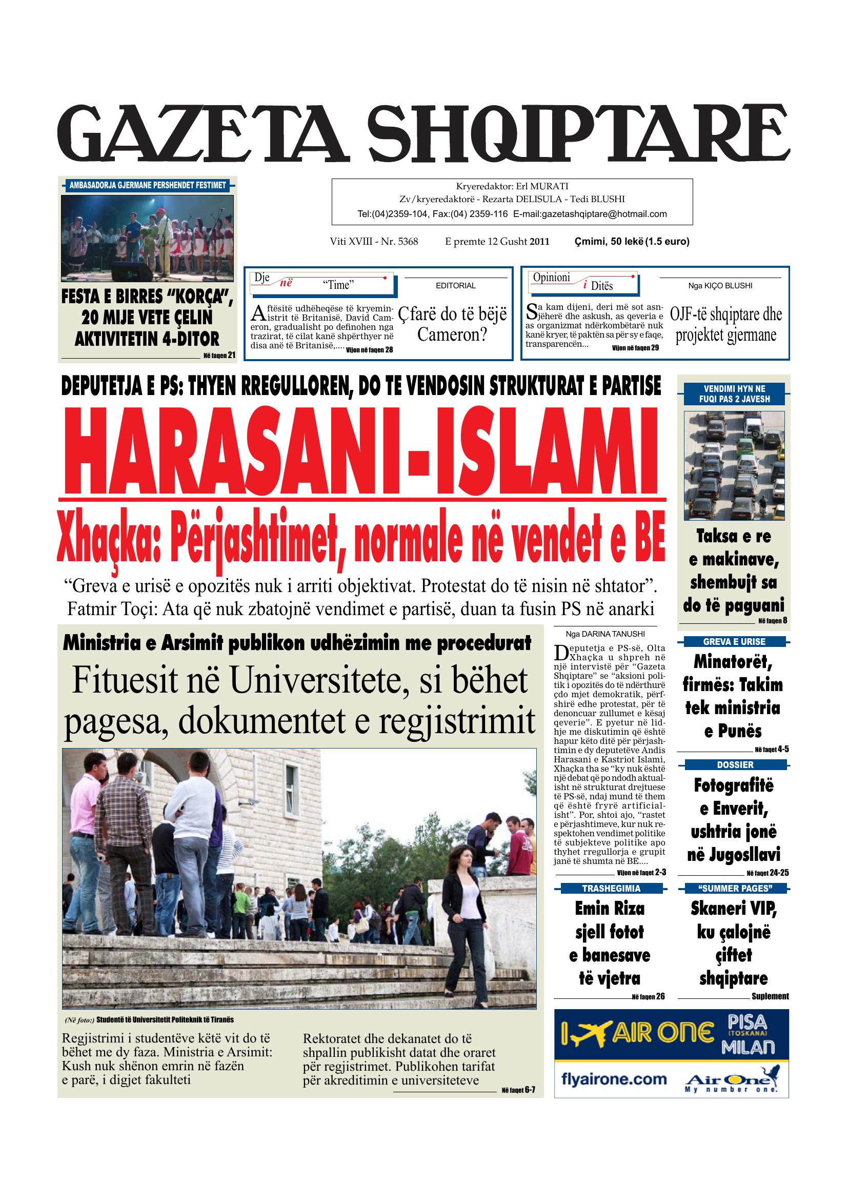 Gazeta Shqiptare 2011-08-12