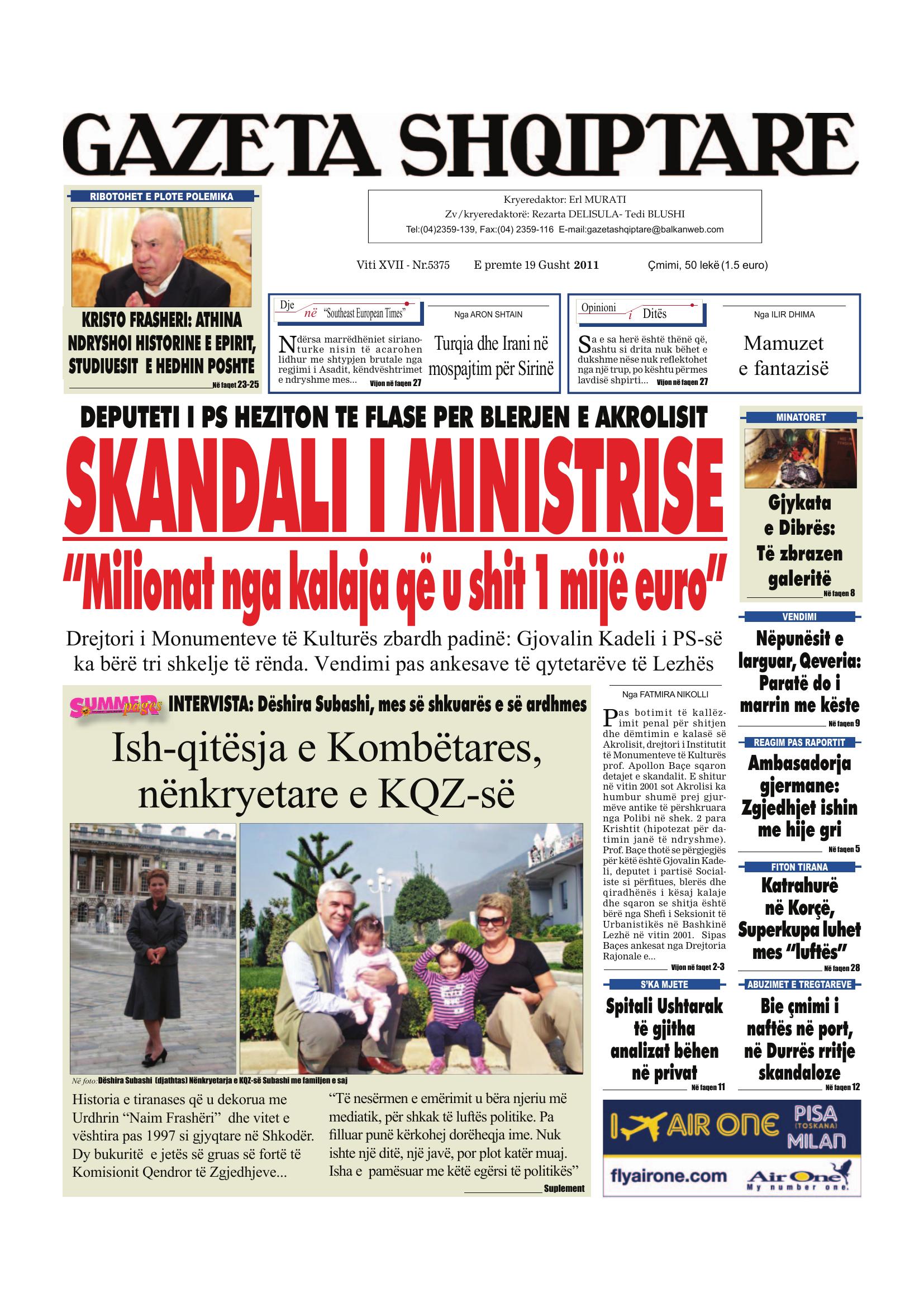 Gazeta Shqiptare 2011-08-19