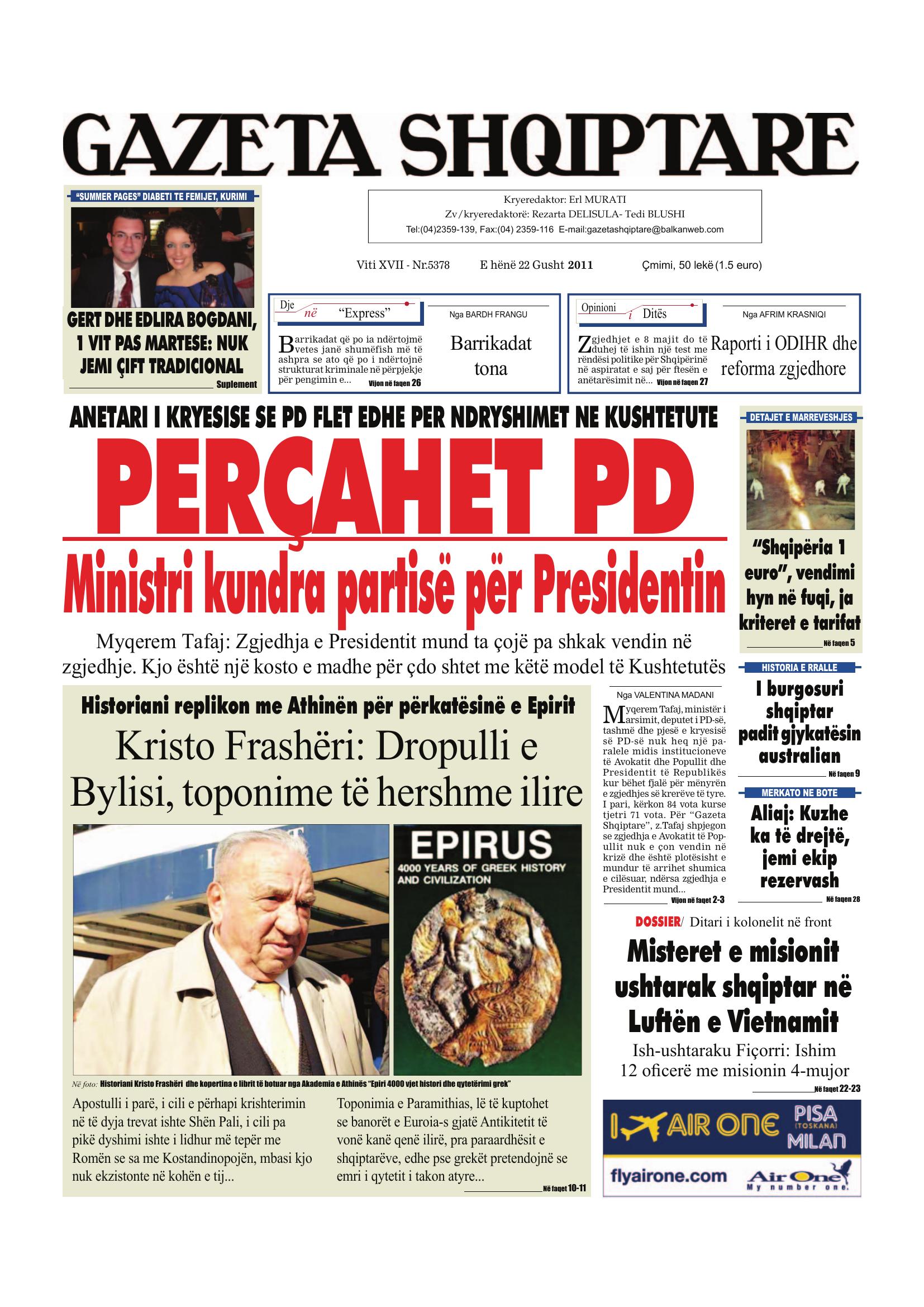 Gazeta Shqiptare 2011-08-22