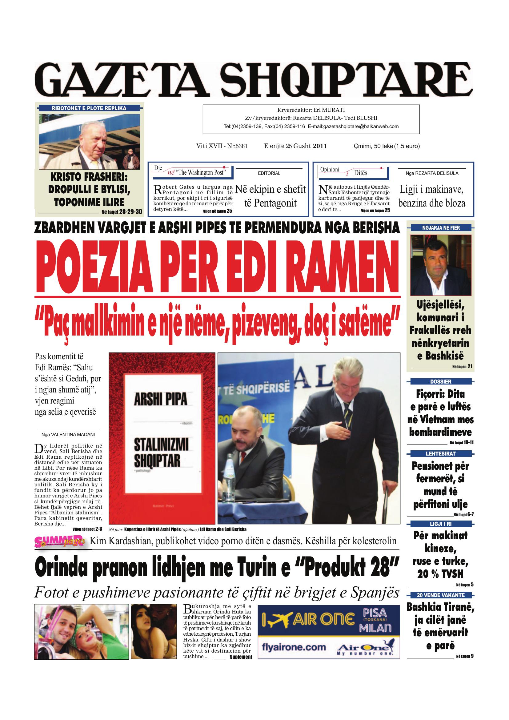 Gazeta Shqiptare 2011-08-25