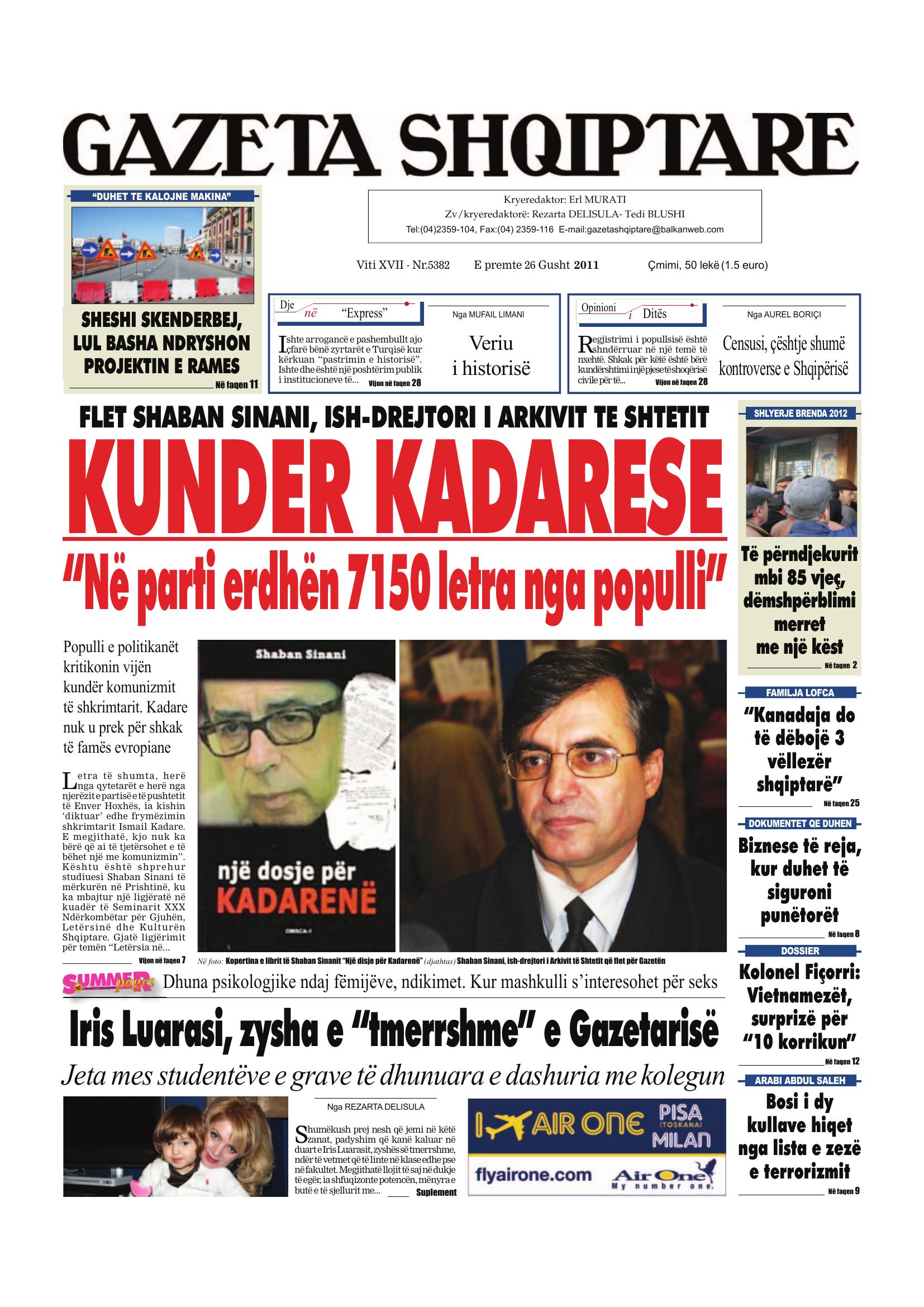 Gazeta Shqiptare 2011-08-26