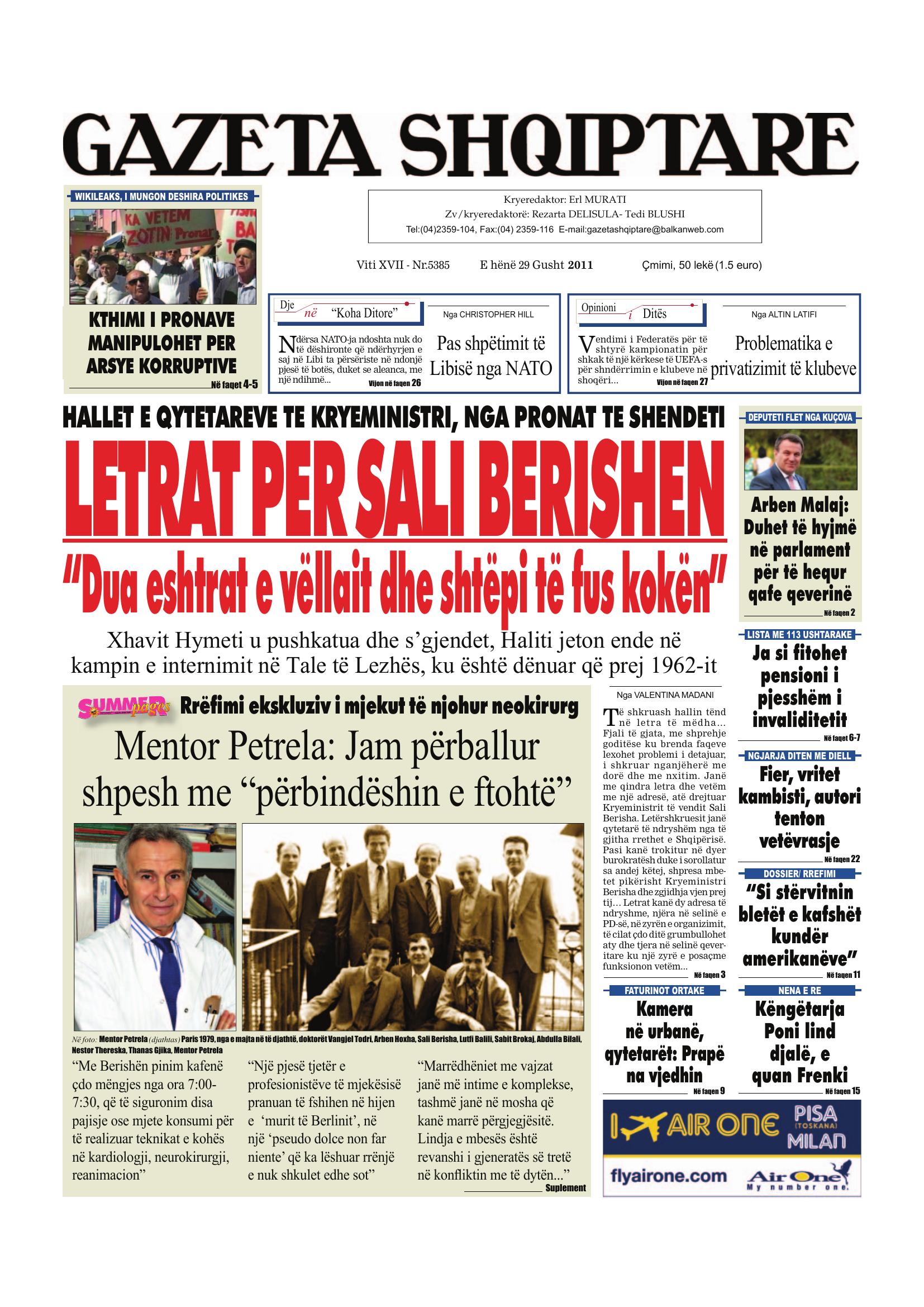 Gazeta Shqiptare 2011-08-29