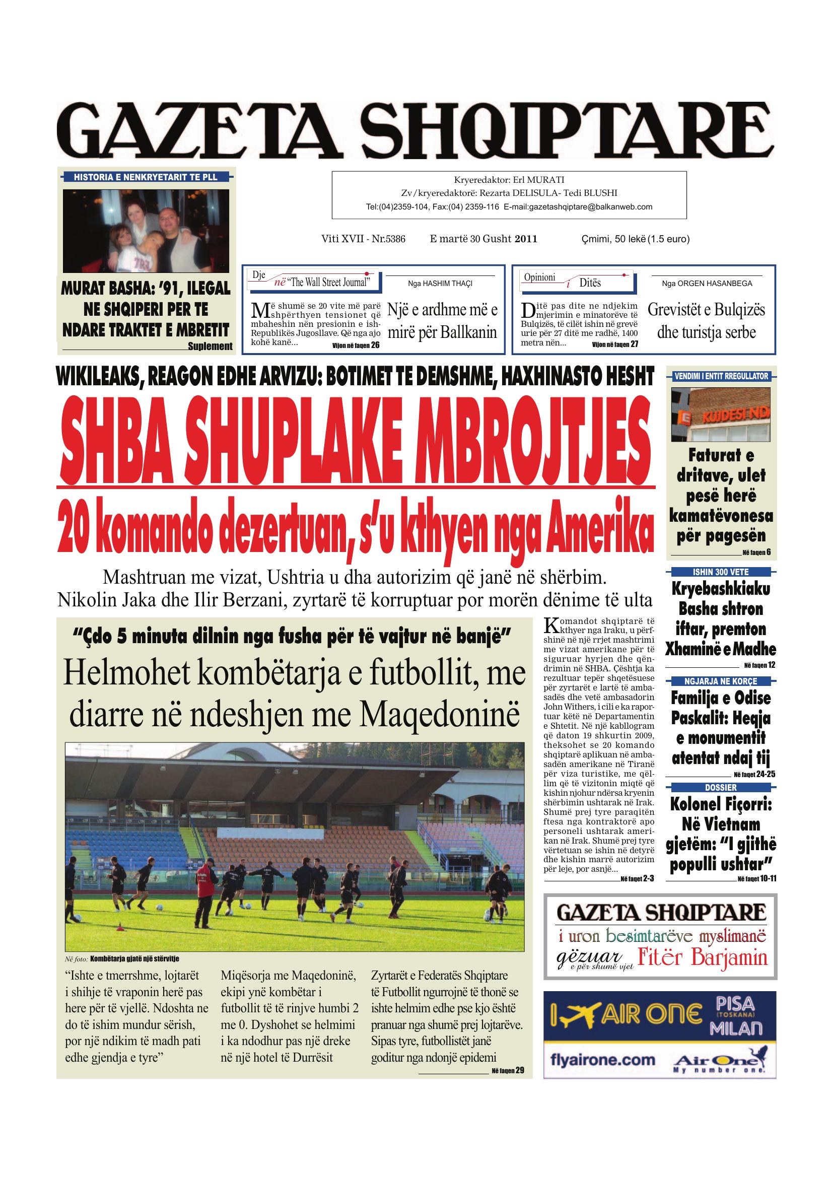 Gazeta Shqiptare 2011-08-30