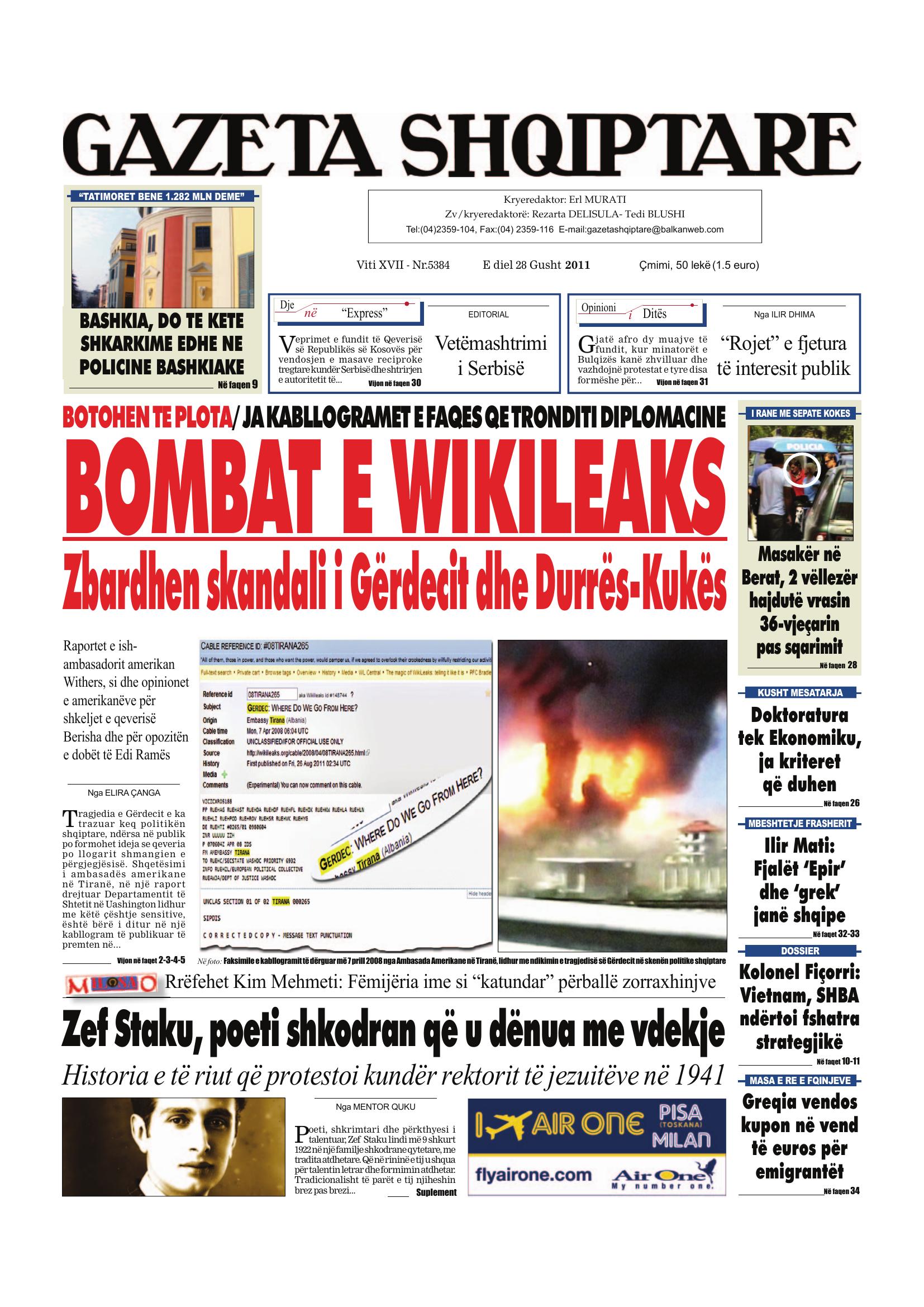 Gazeta Shqiptare 2011-08-28